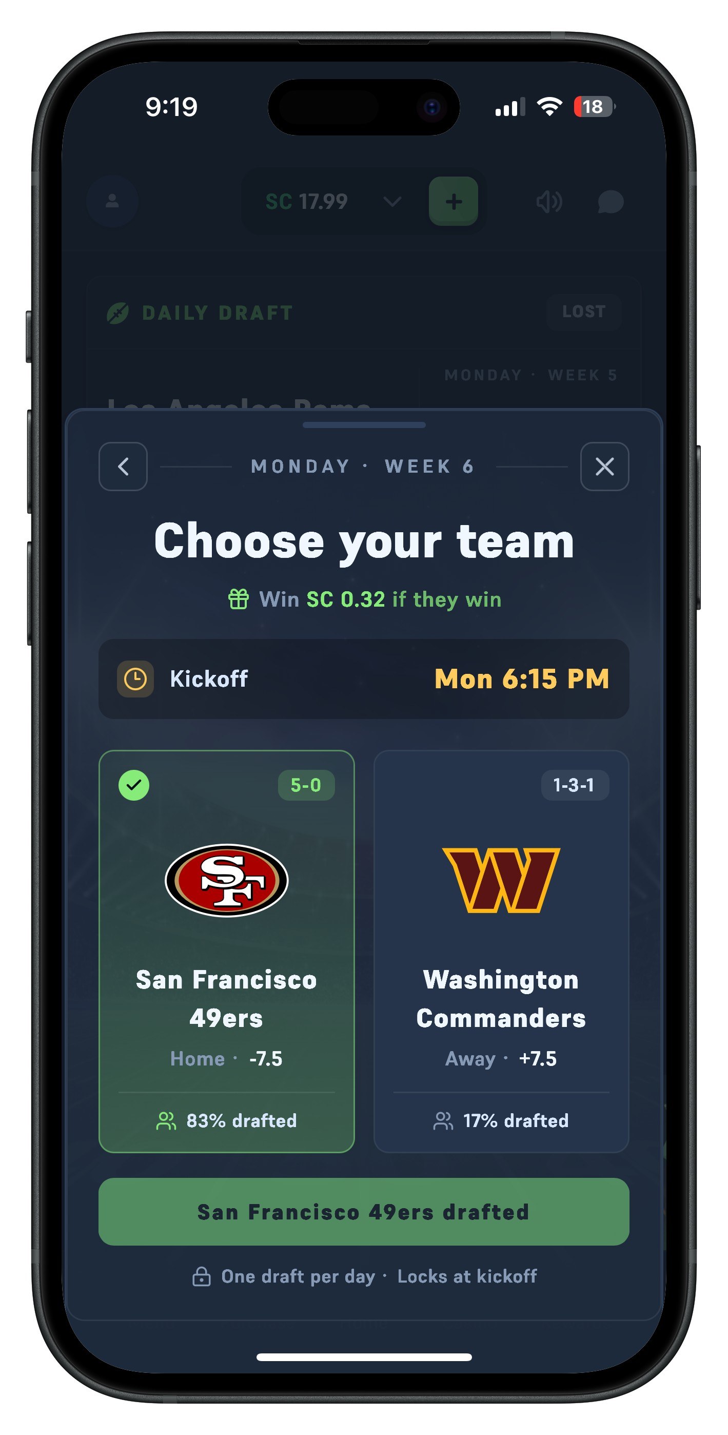 Acebet Daily Draft SF at WAS