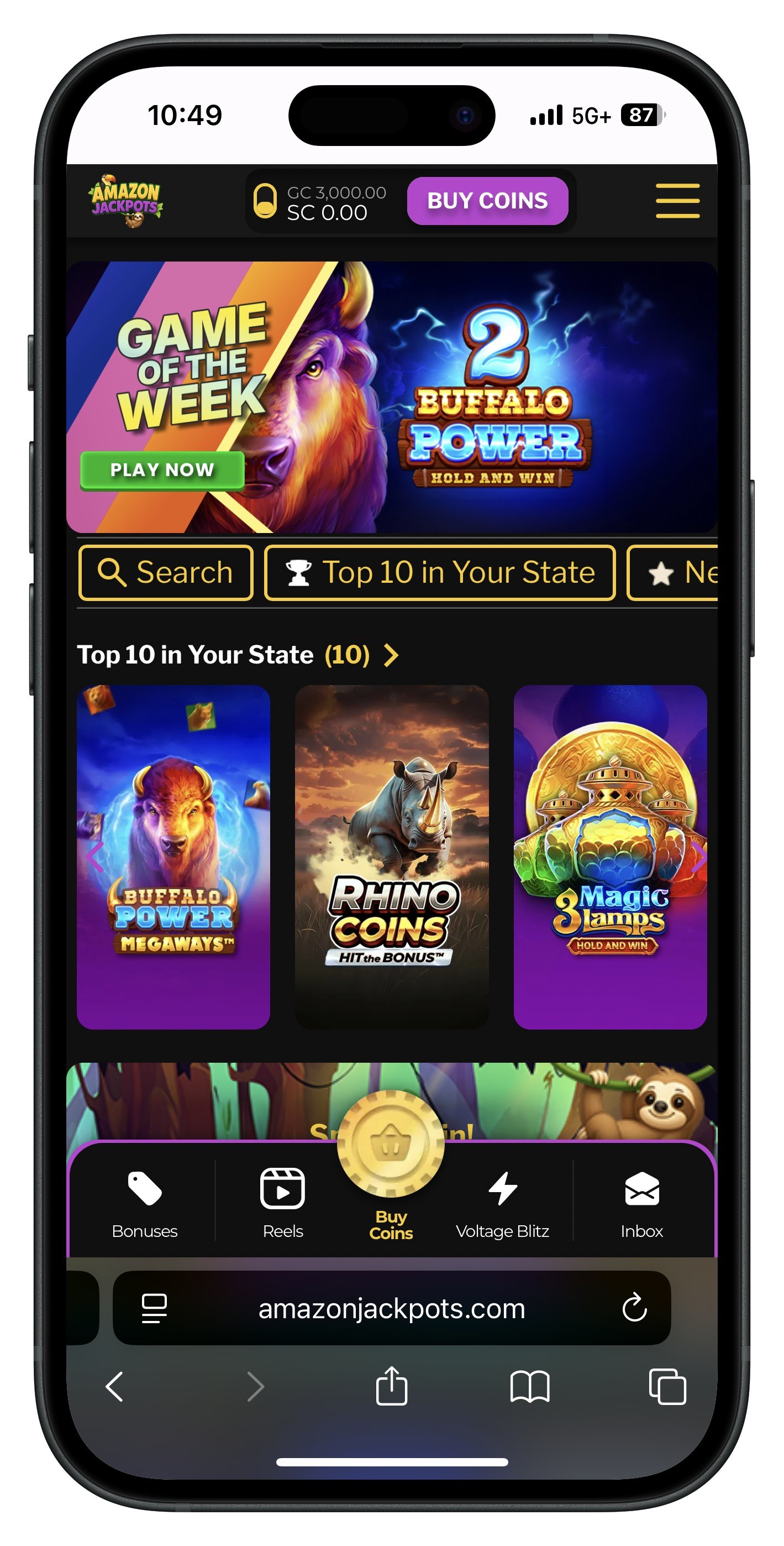 Amazon Jackpots Lobby