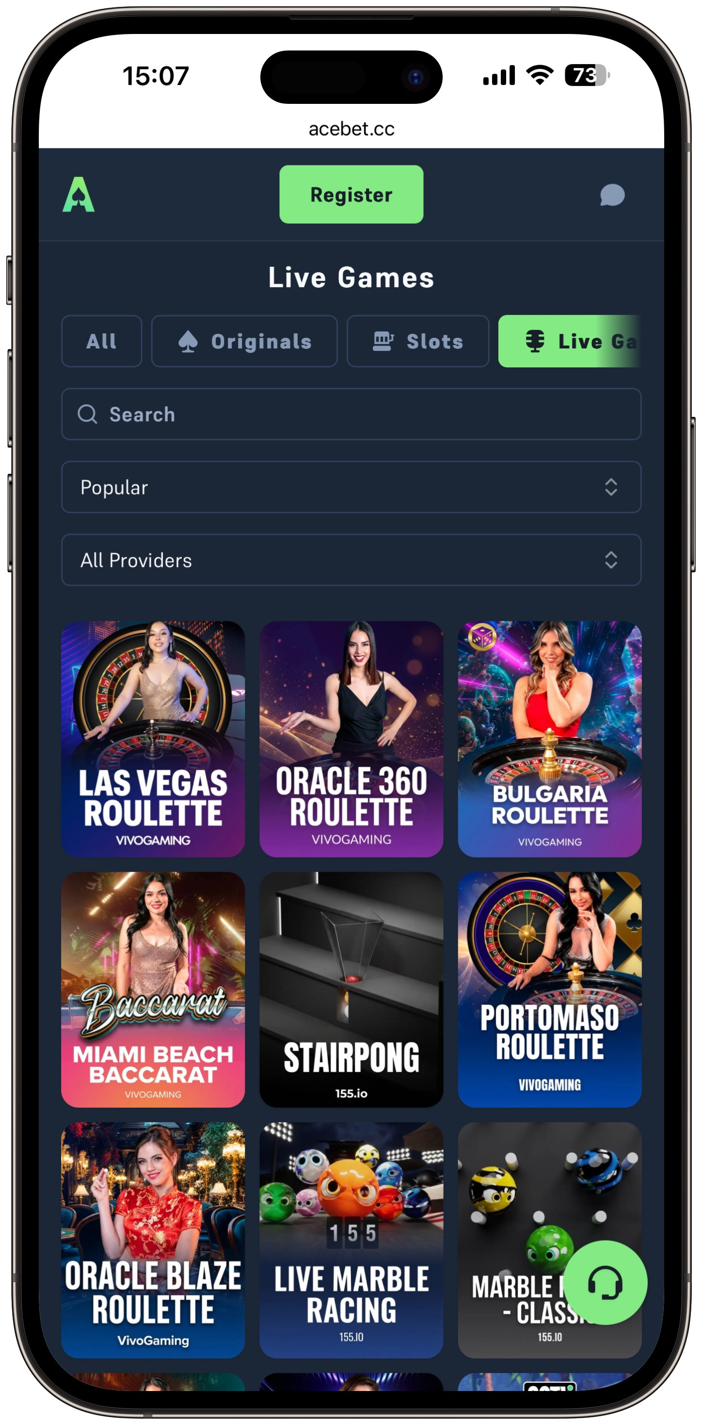 Acebet Live Dealer Games