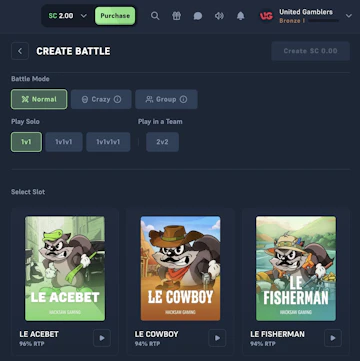 Acebet Slot Battle Create Battle Screenshot