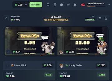 Acebet Slot Battle Result Screenshot