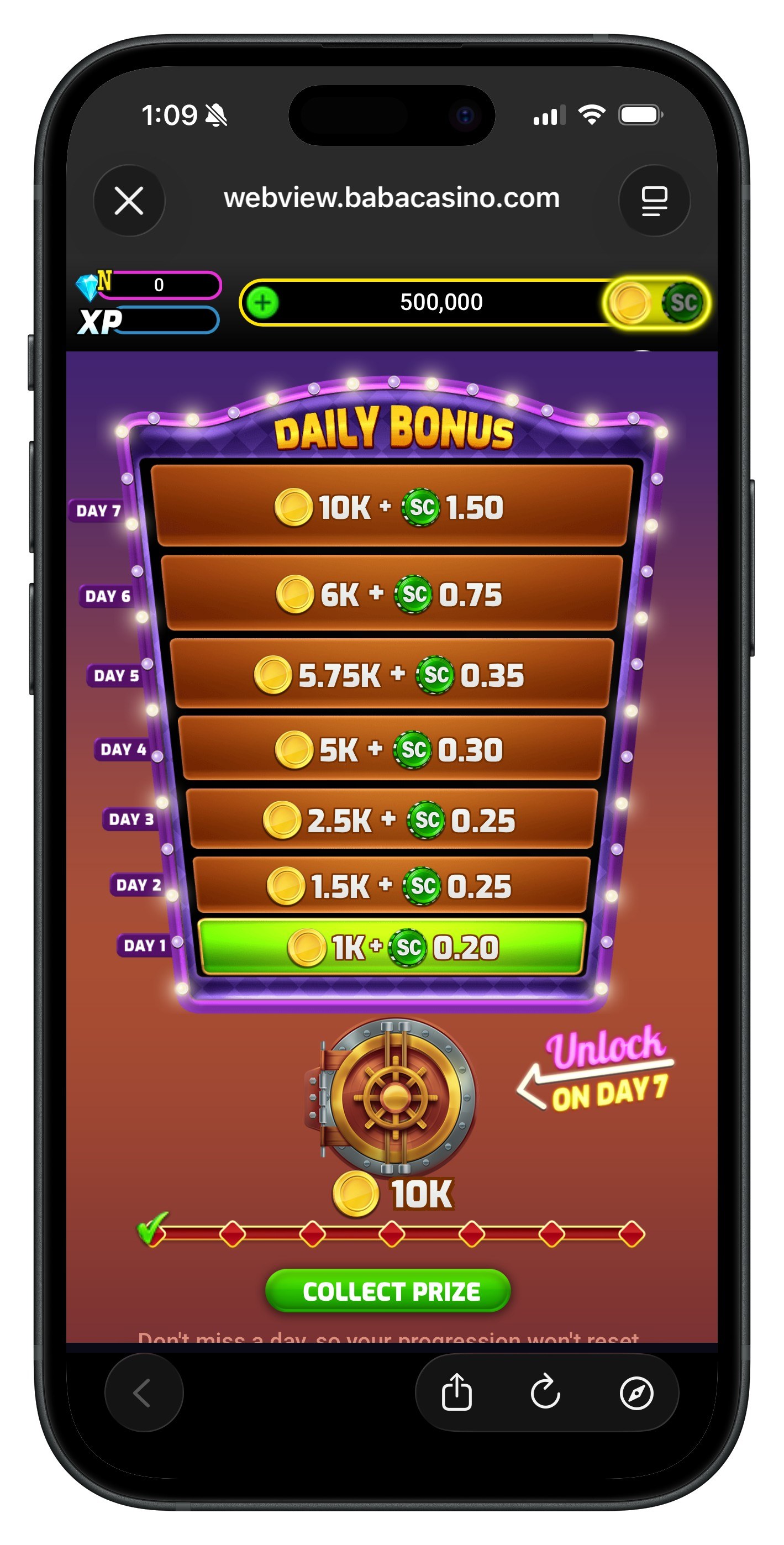 Baba Casino Daily Login