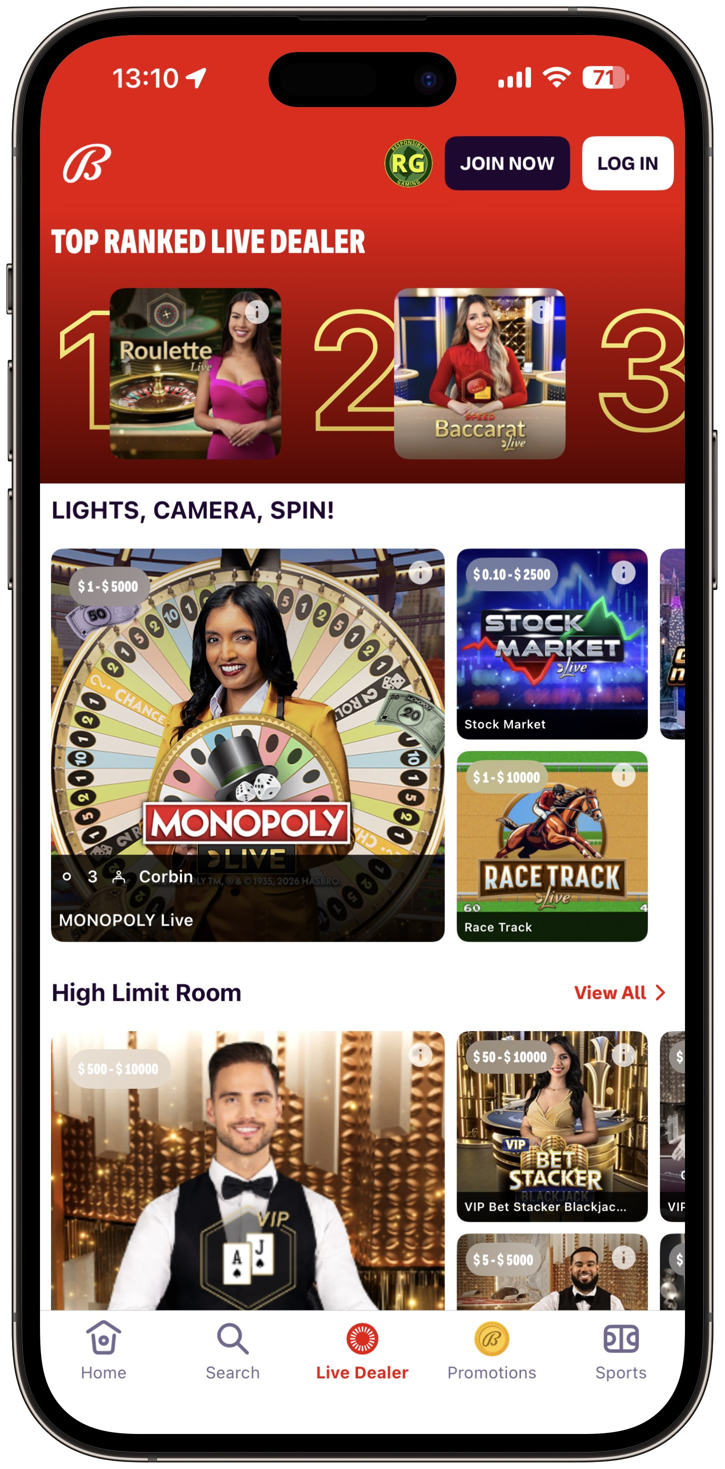Bally Casino App Live Dealer