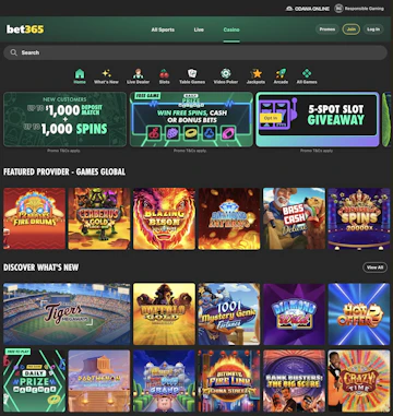Bet365 Casino Michigan Screenshot