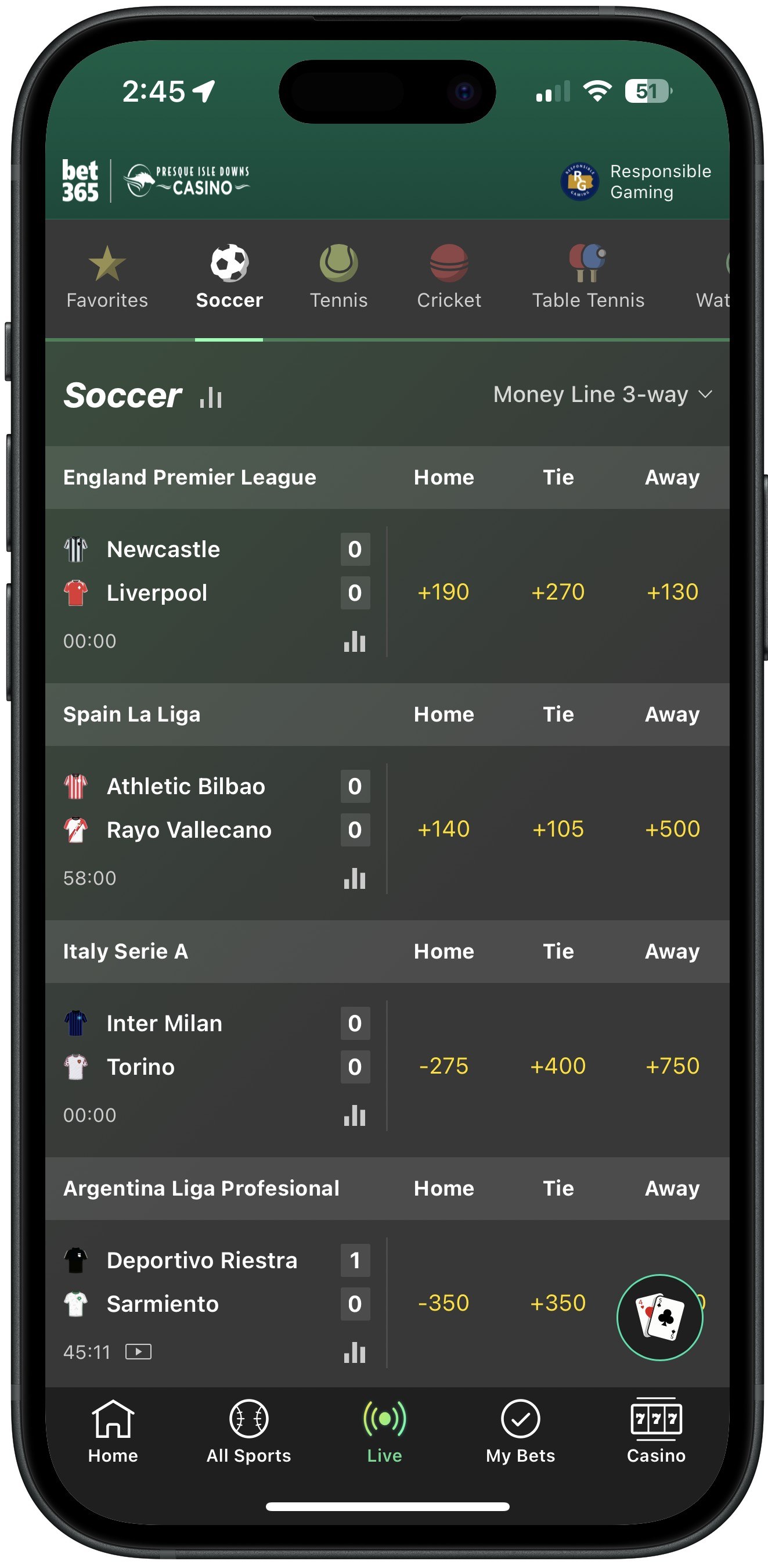 Bet365 live tab 2025