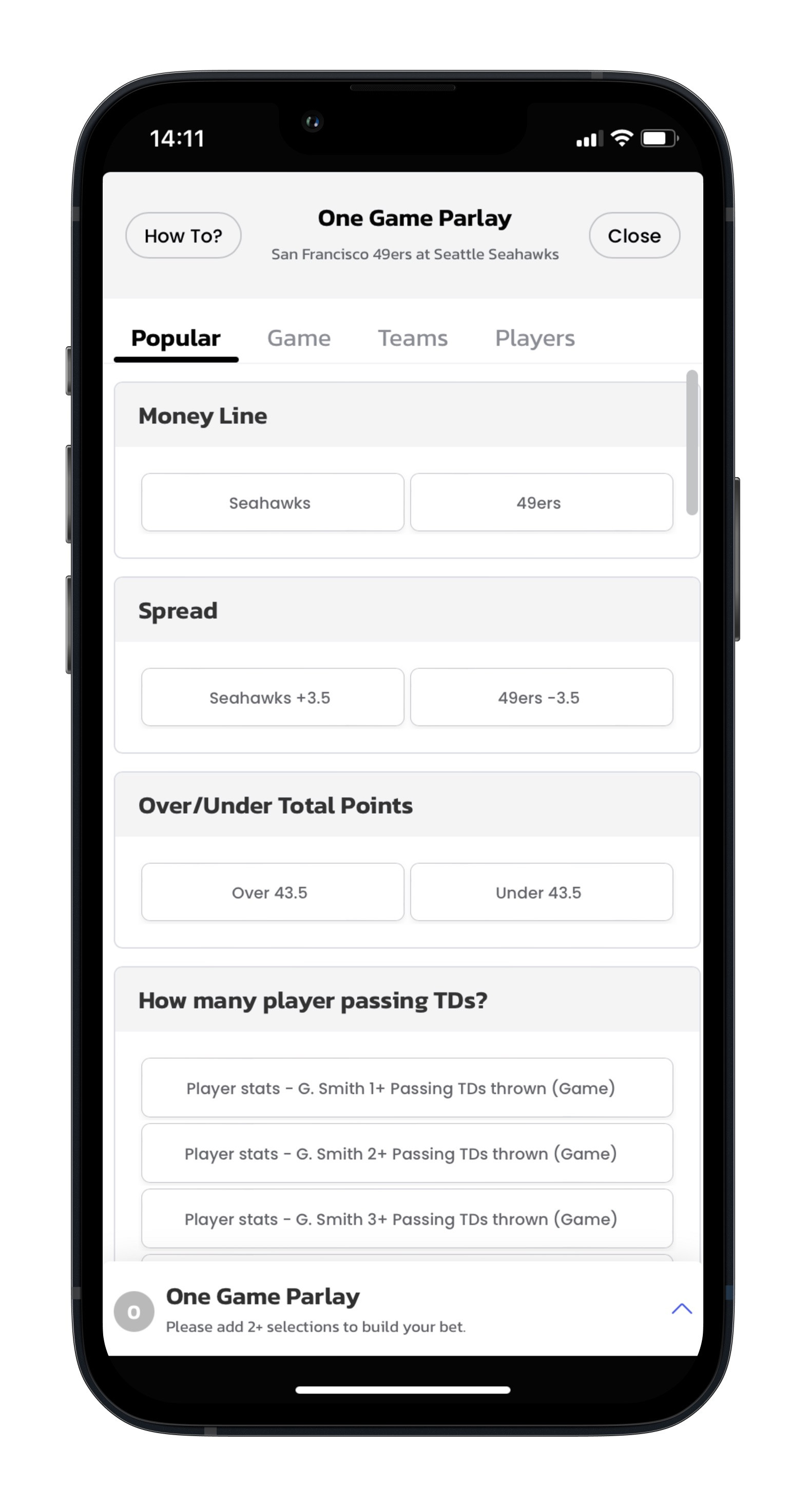 BetMGM One Game Parlay