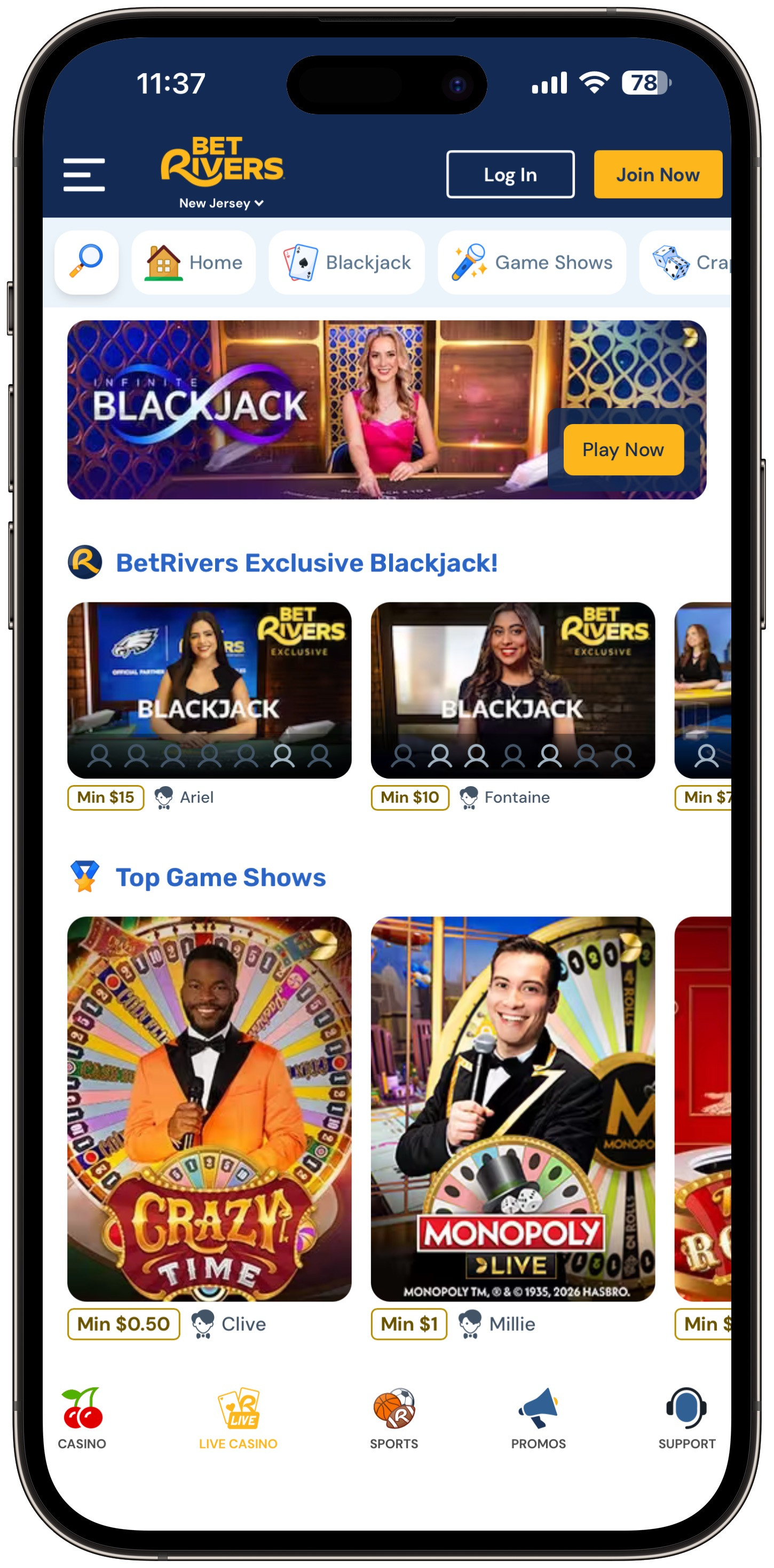 BetRivers Casino Live Dealers NJ