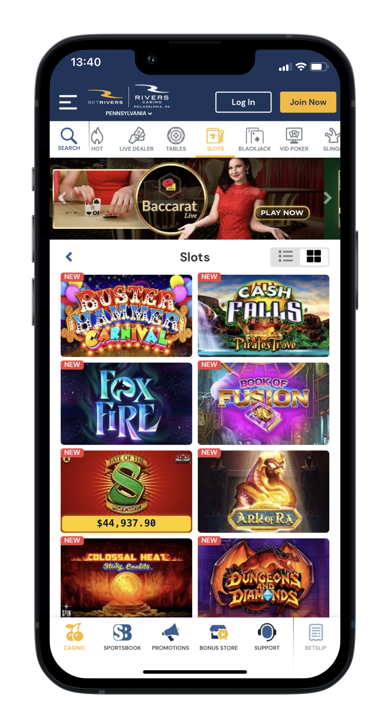 Betrivers Casino PA Slots