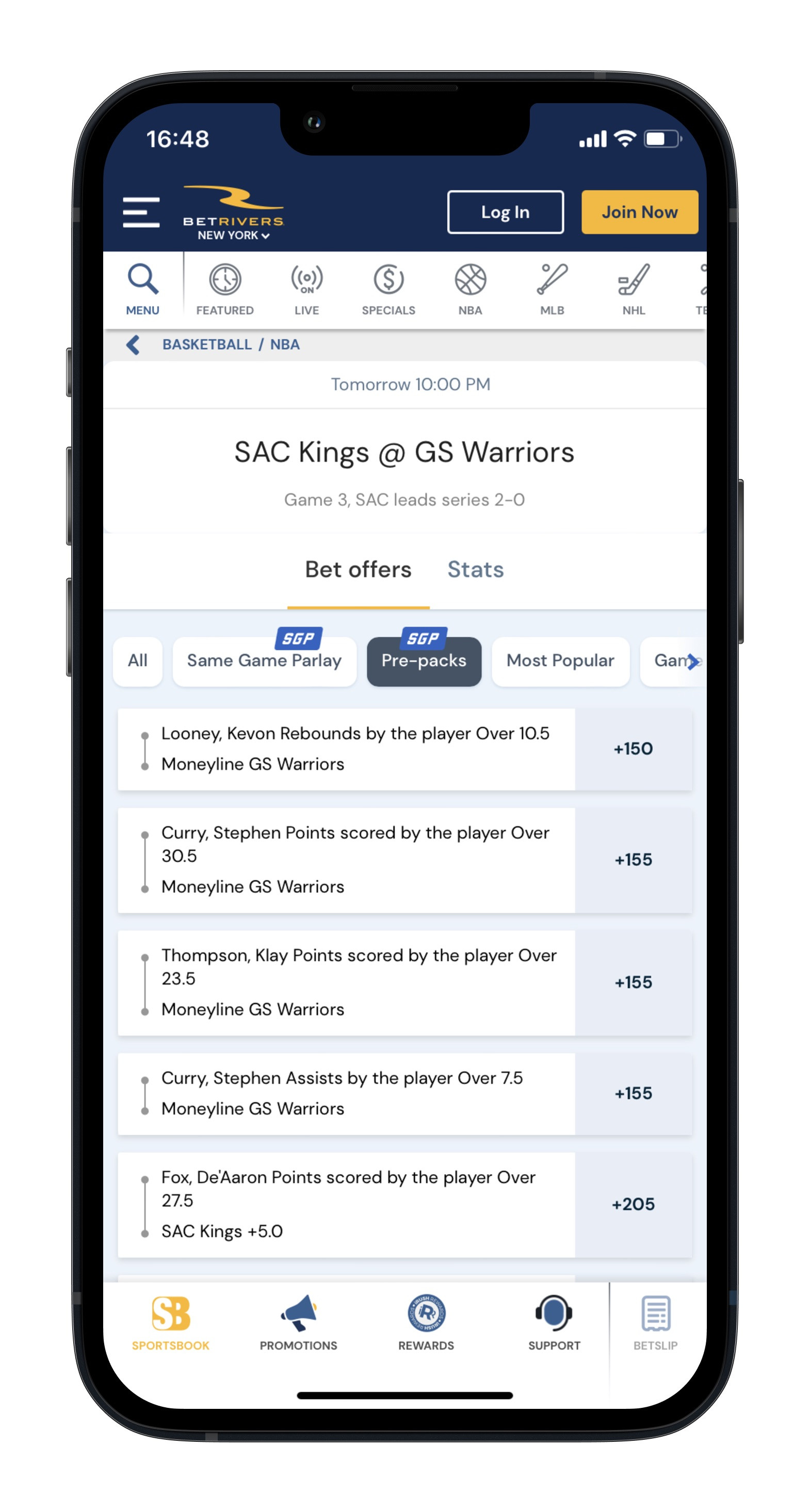 BetRivers premade sgp