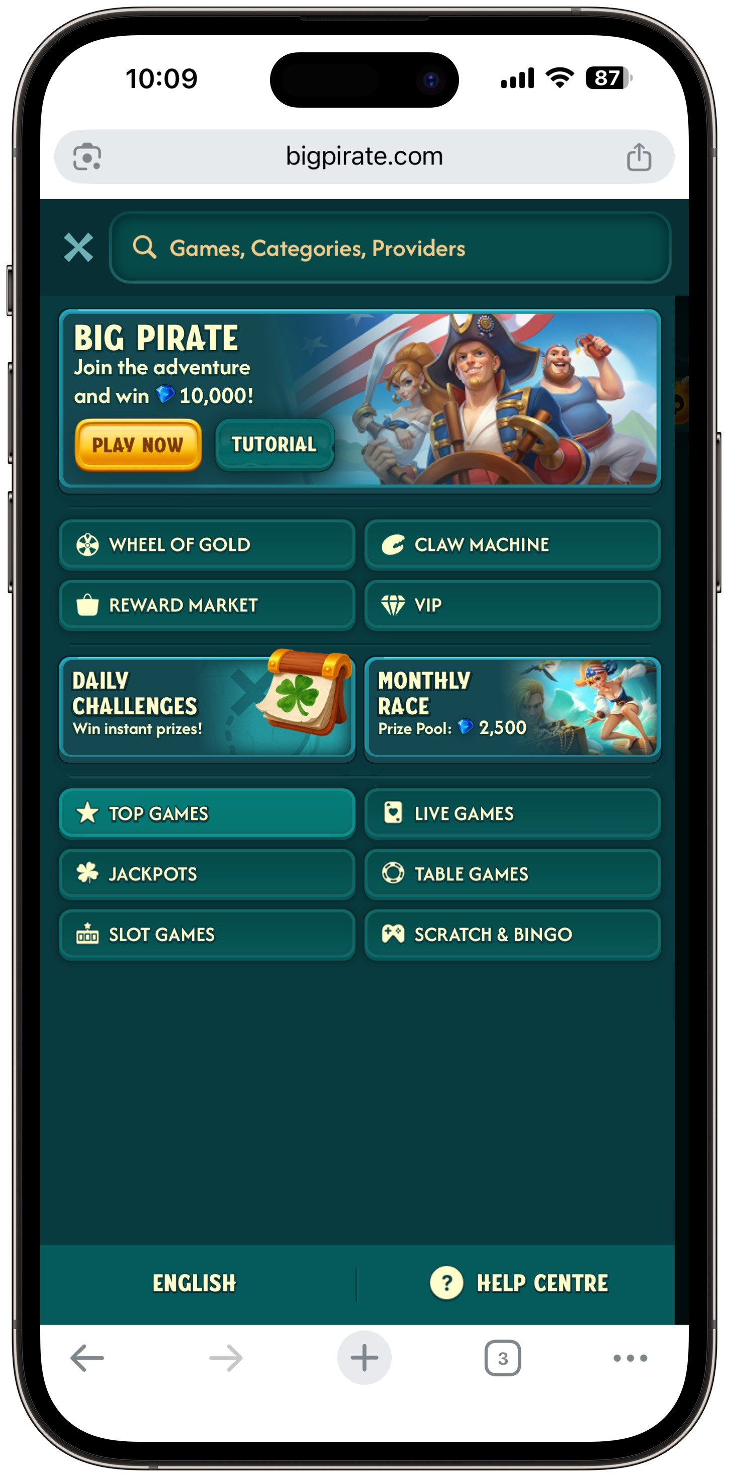 Big Pirate Menu