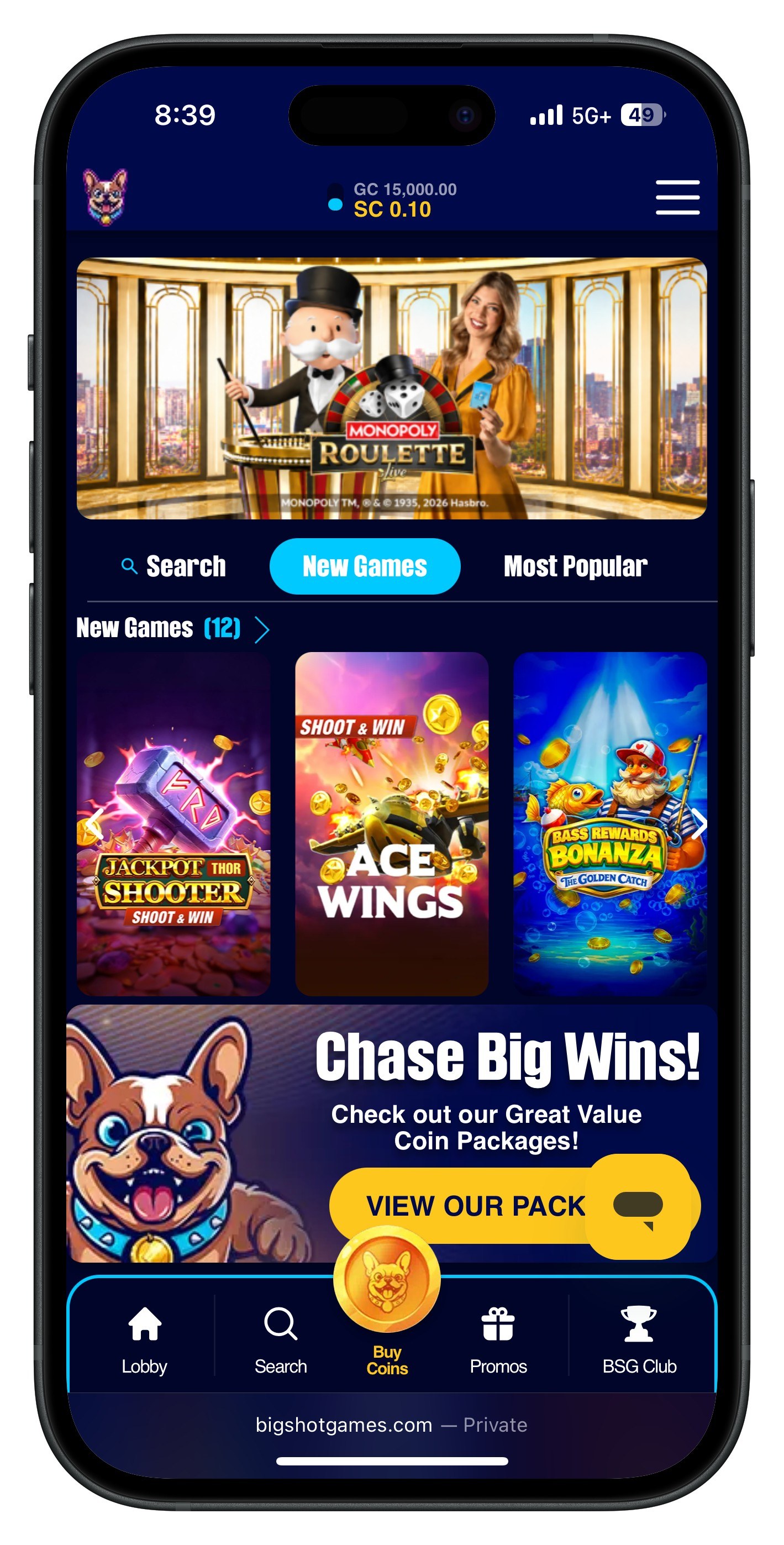 Bigshotgames Lobby