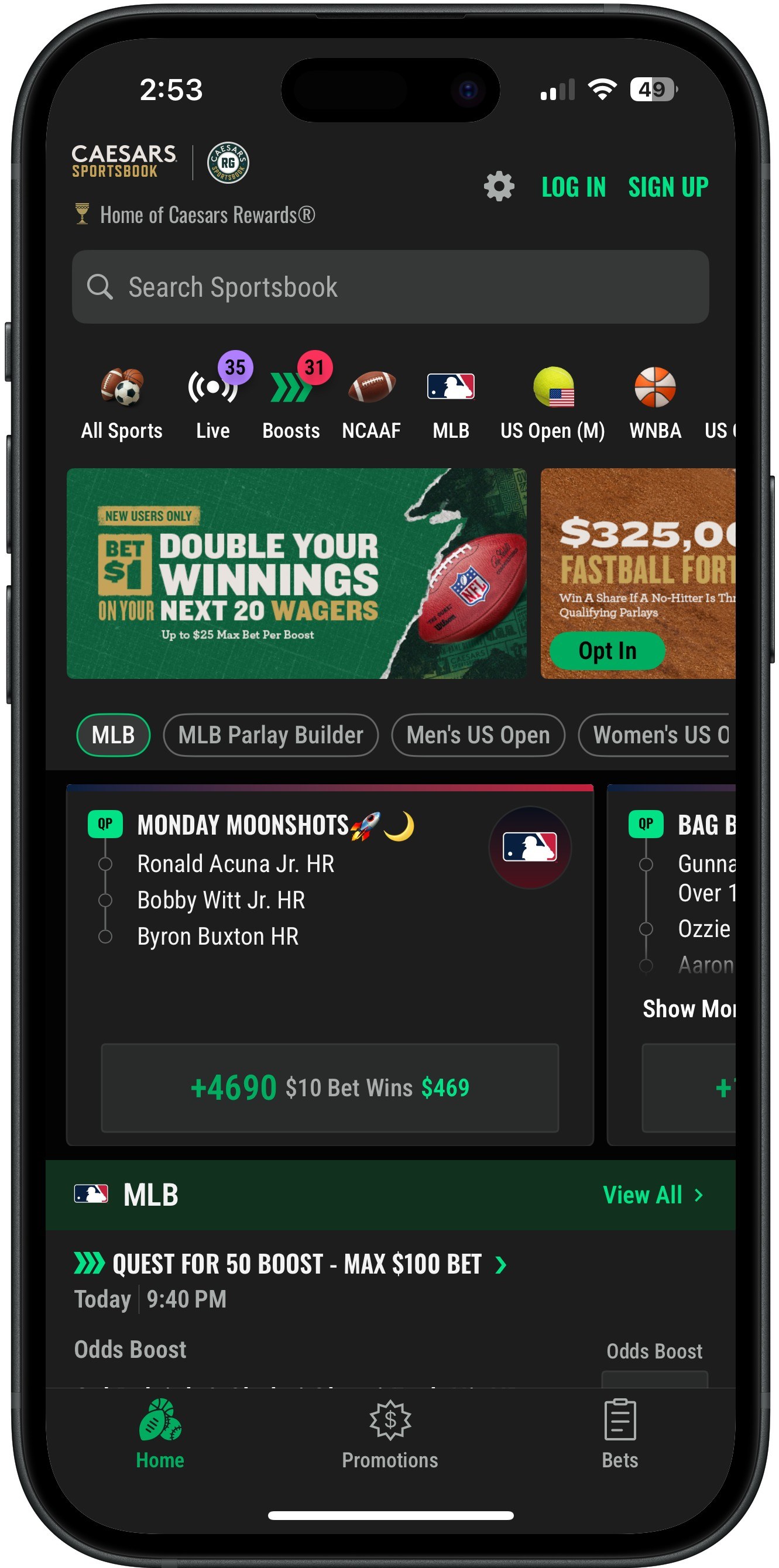 Caesars App Home 2025