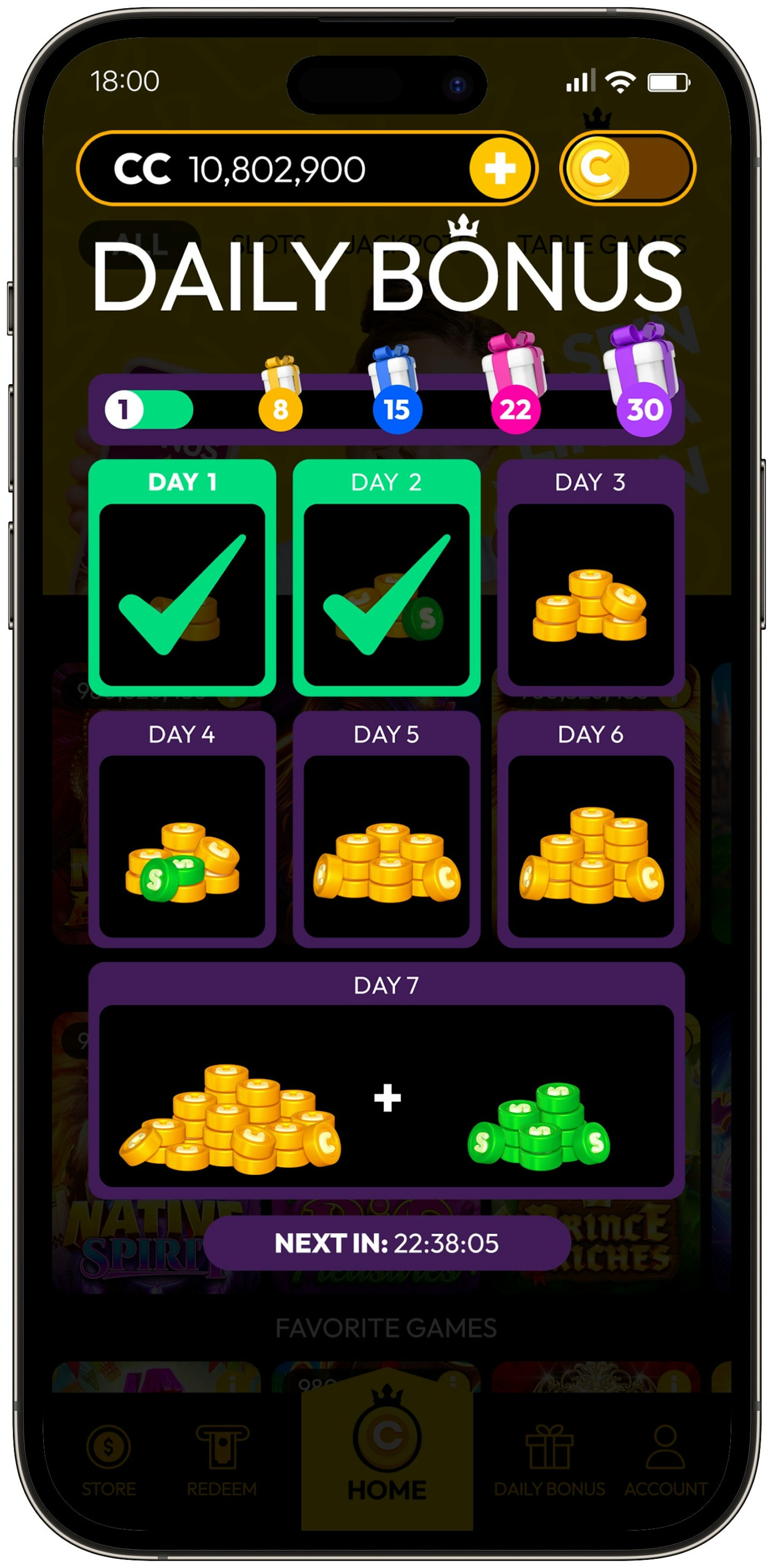 Crown Coins Casino Daily Bonus