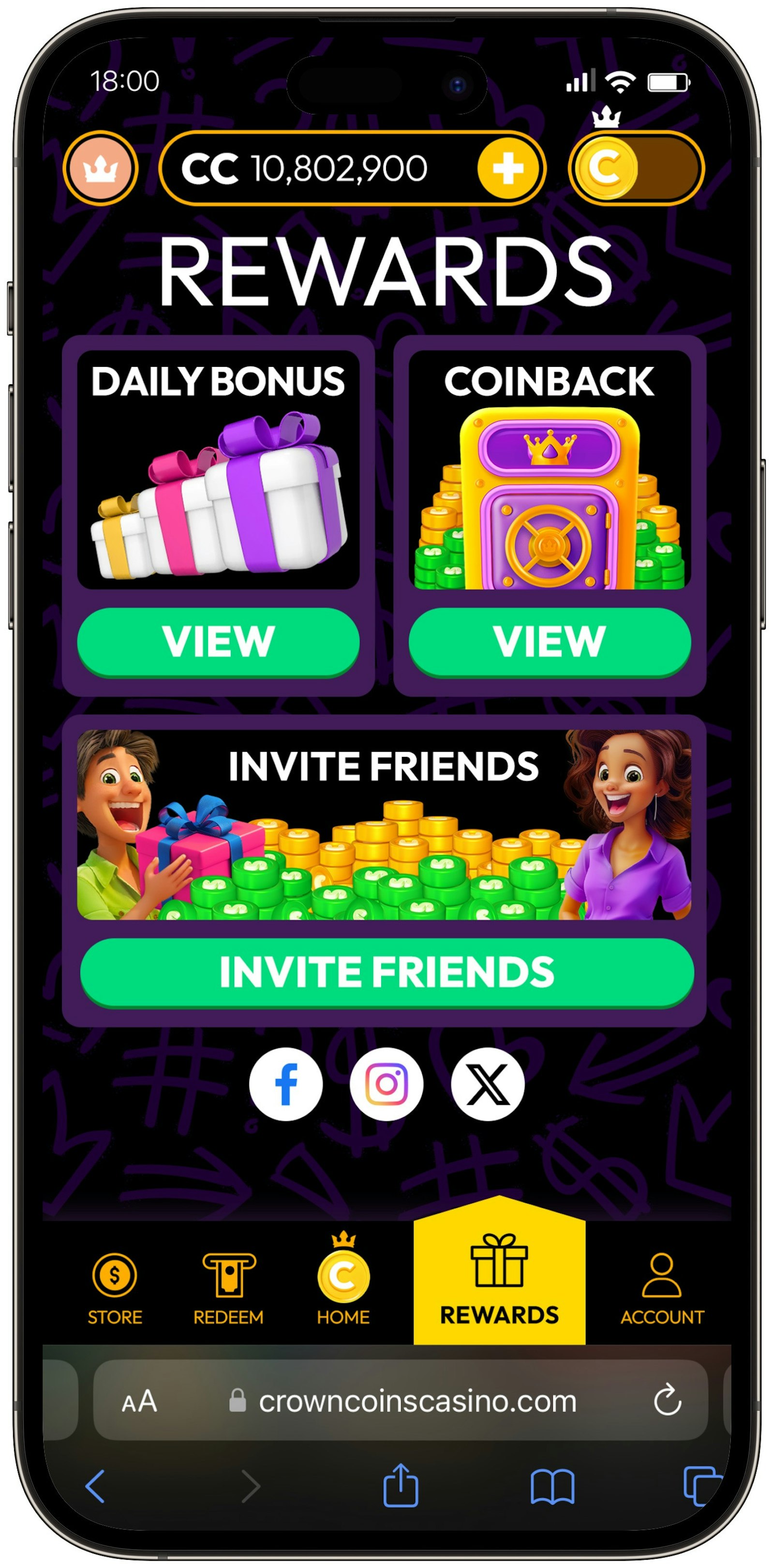 Crown Coins Casino Rewards