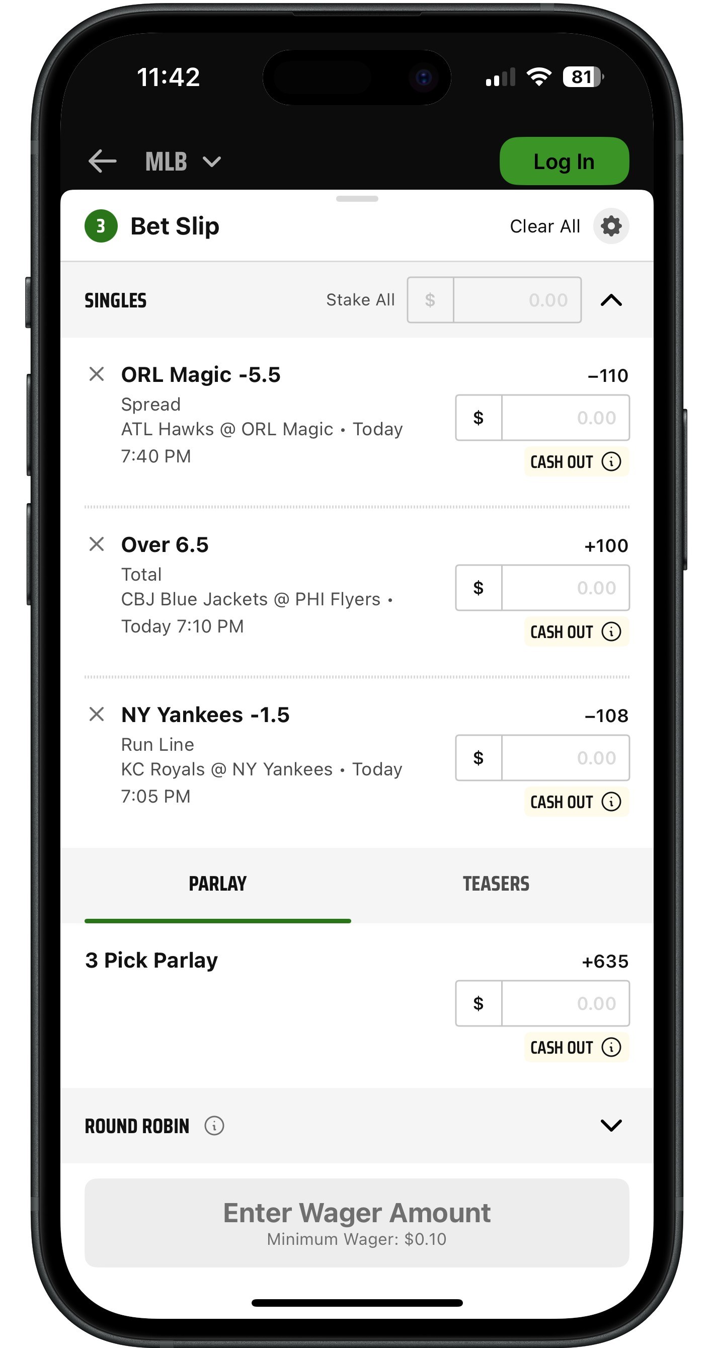 DraftKings parlay odds