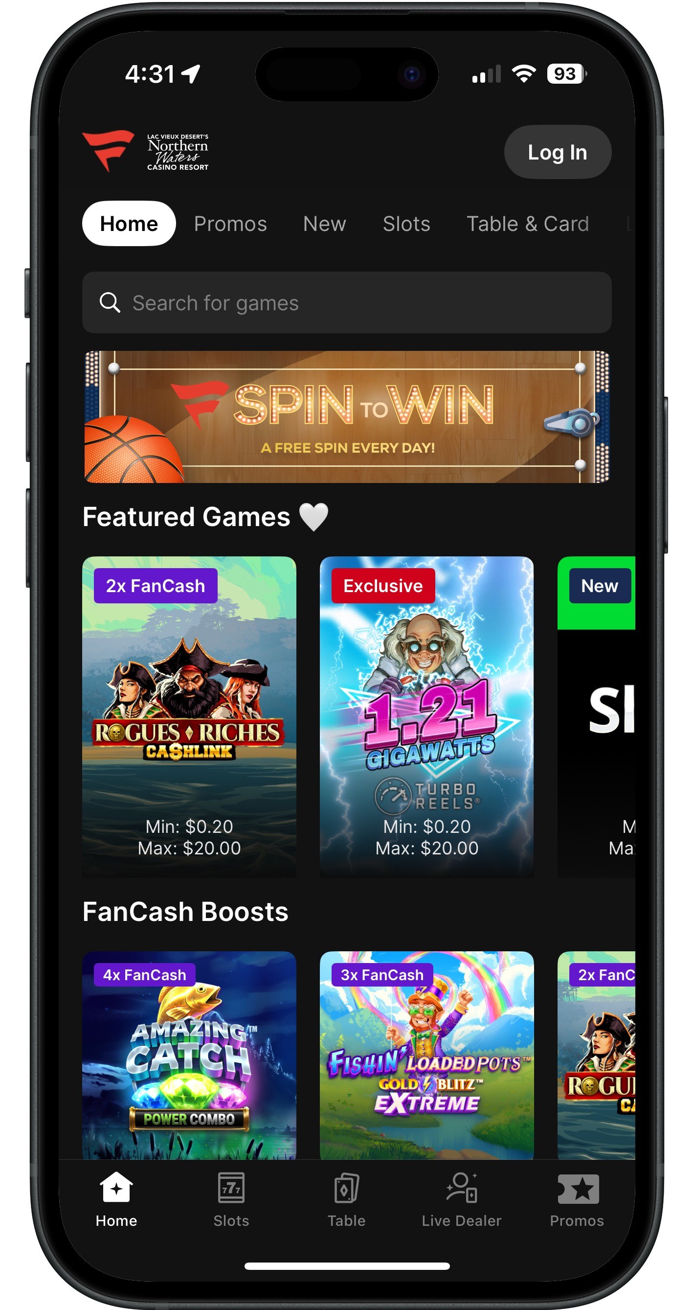 Fanatics Casino App Home