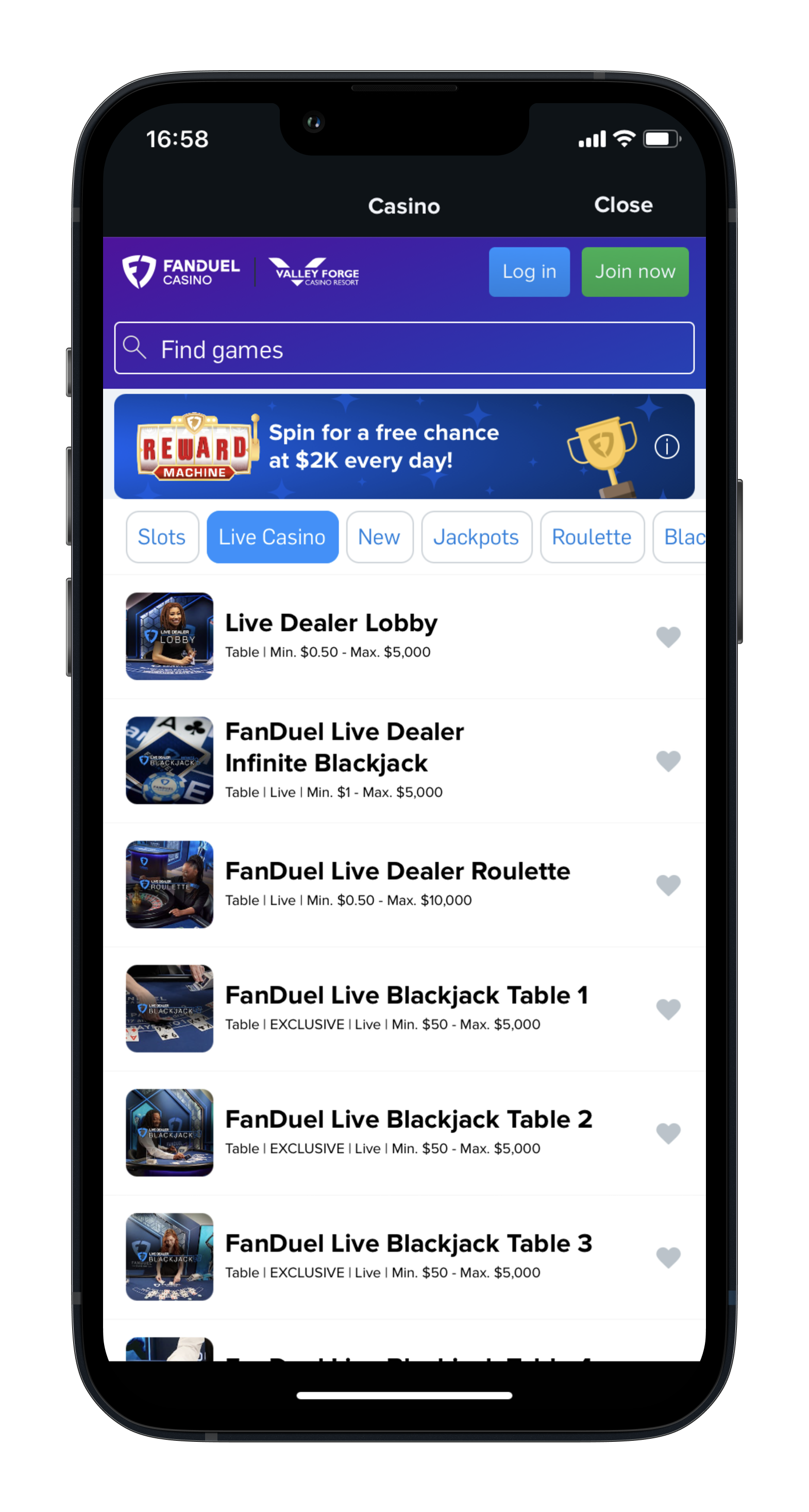 Fanduel Casino PA Live Dealer