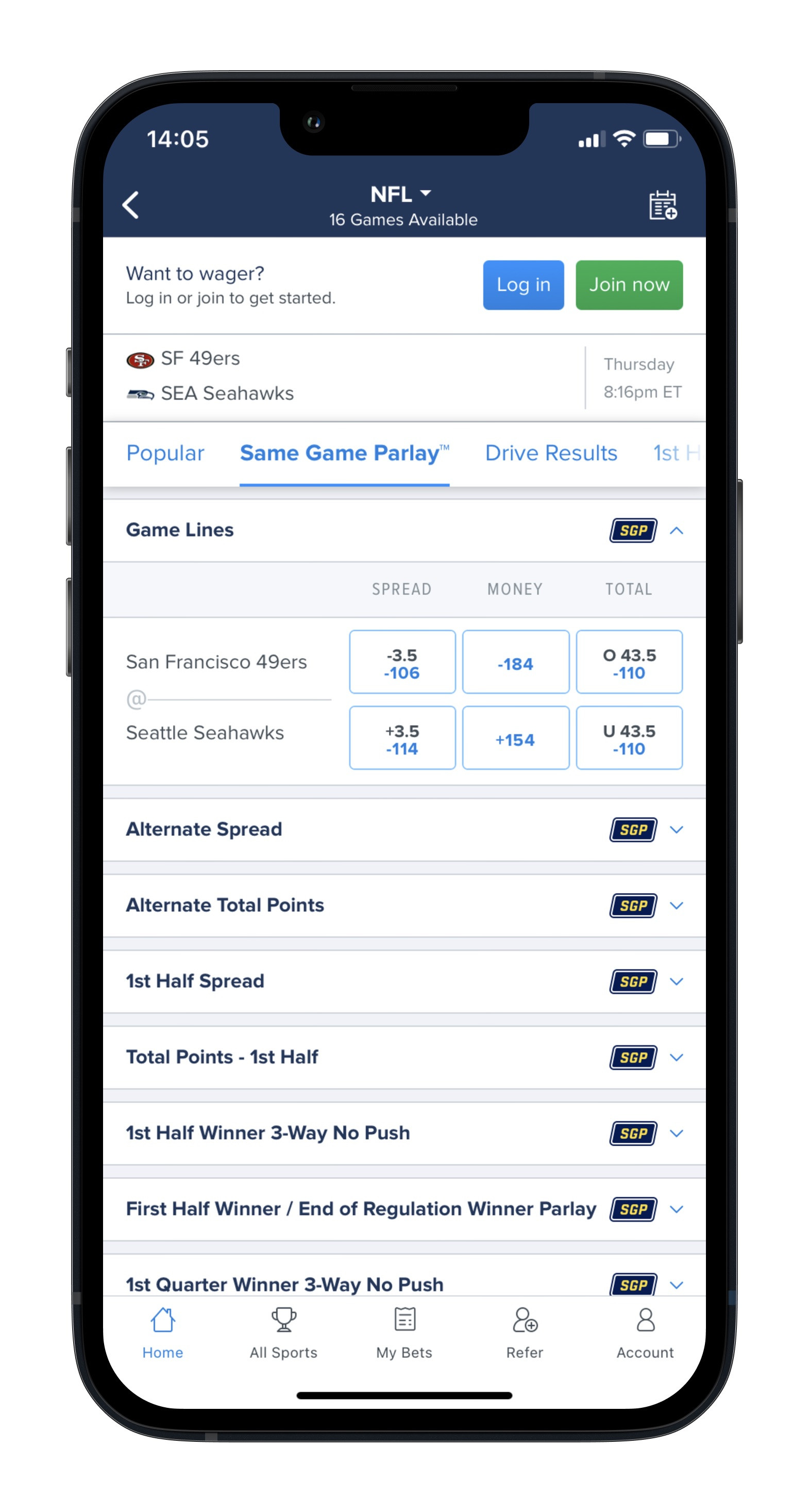 Fanduel Sportsbook NFL Same Game Parlay
