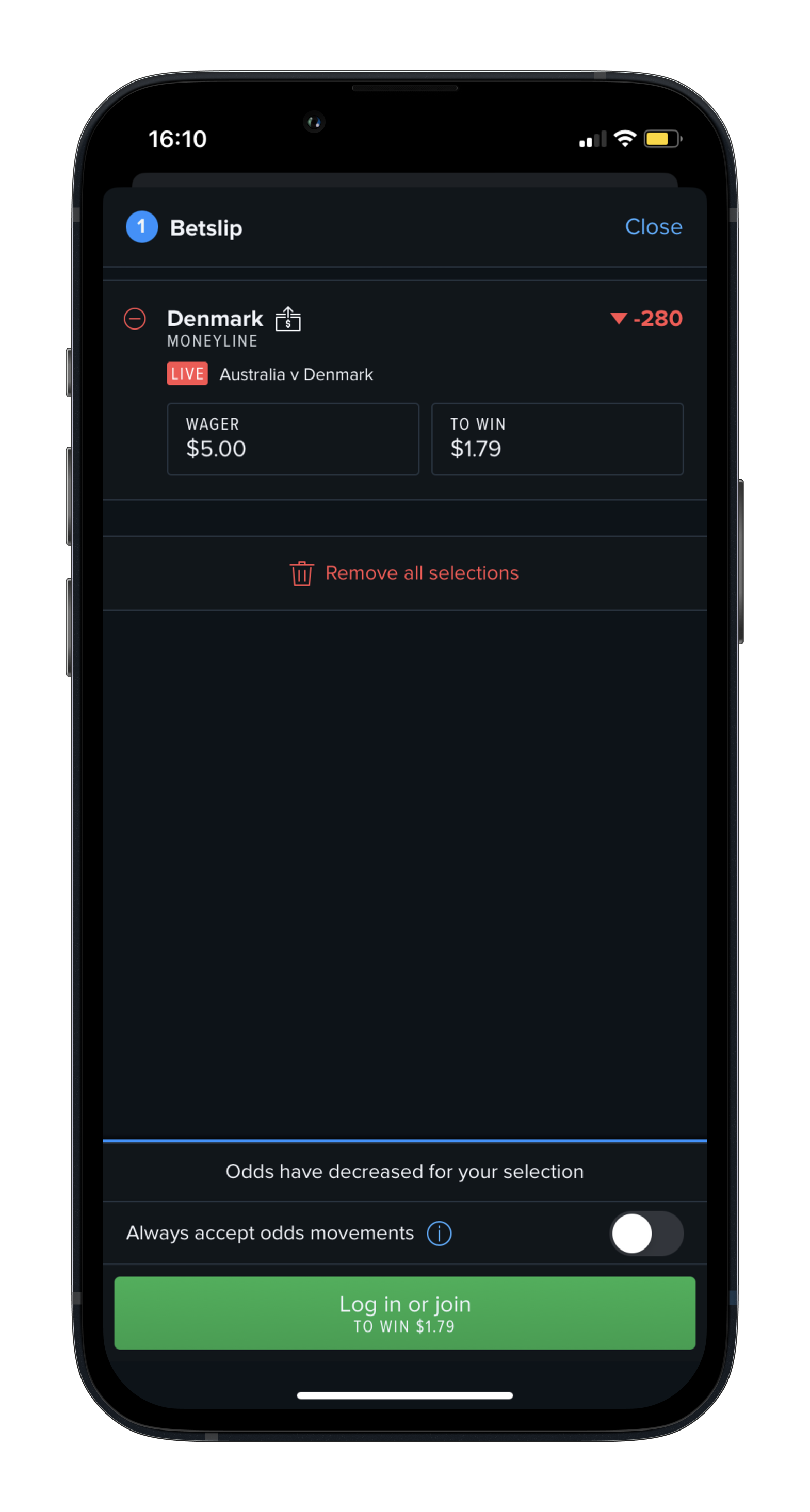 FanDuel Sportsbook bet