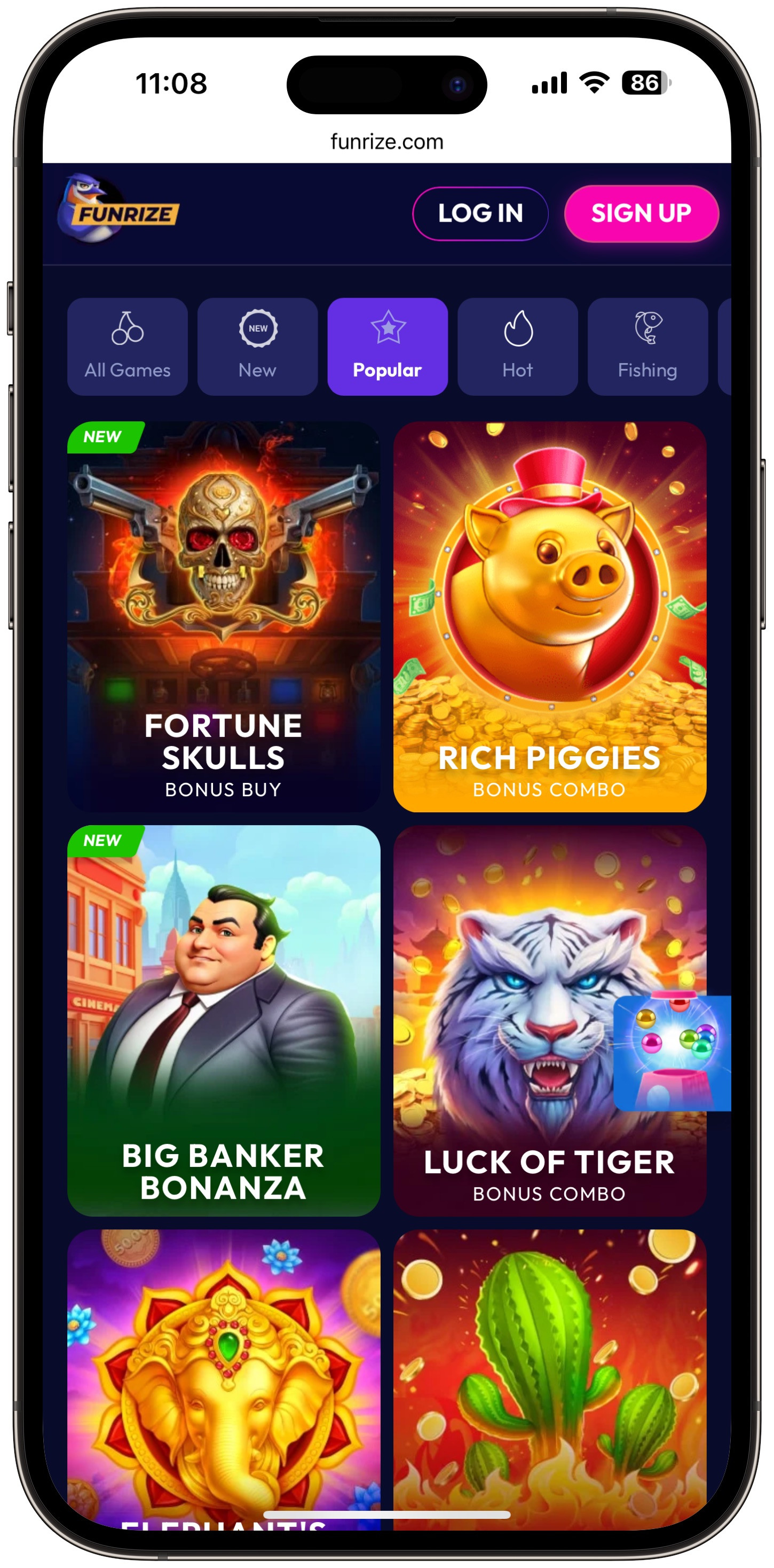 Funrize Popular Games