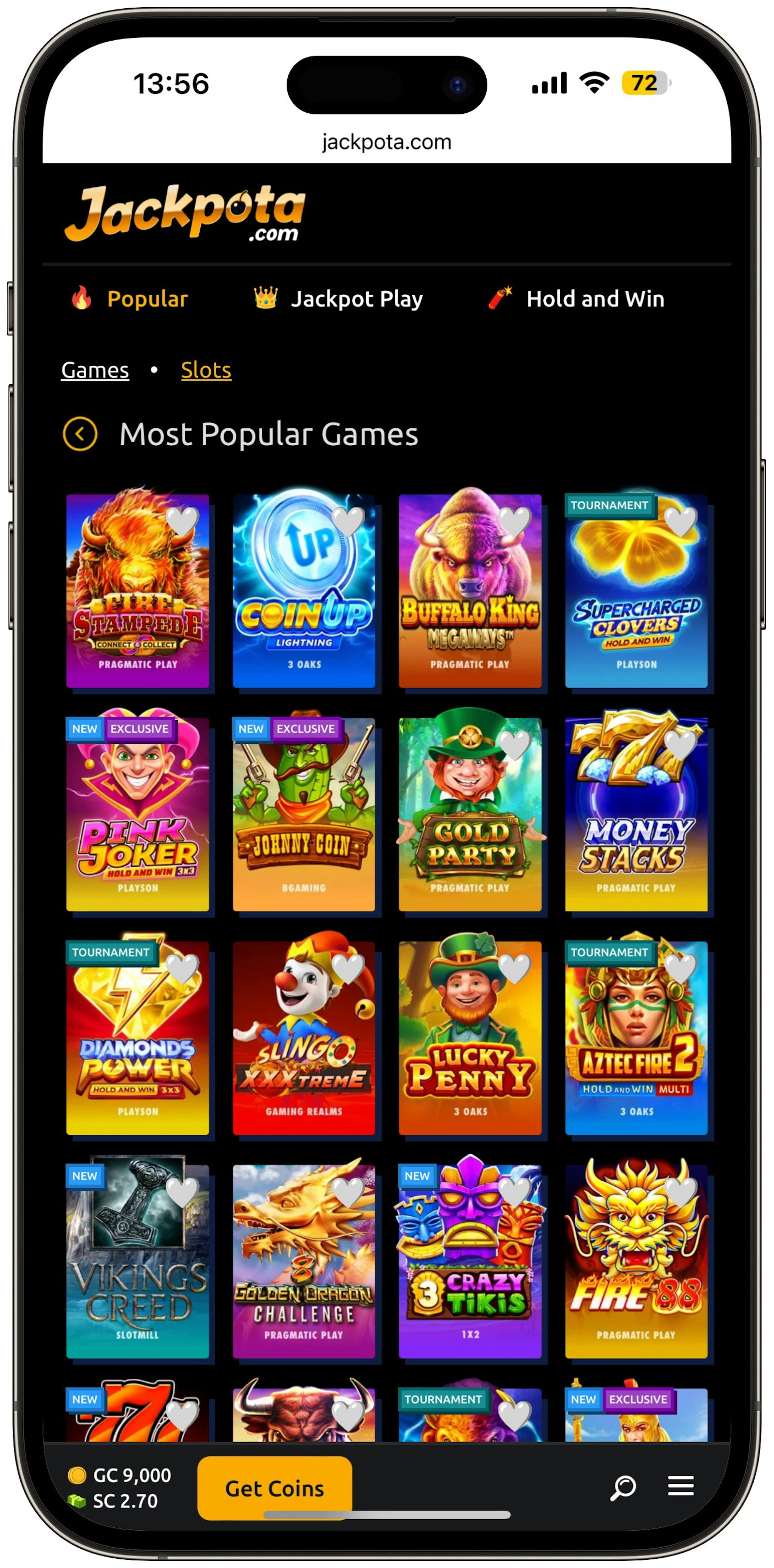 Jackpota Casino Popular Games