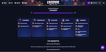 Legendz Casino VIP Status