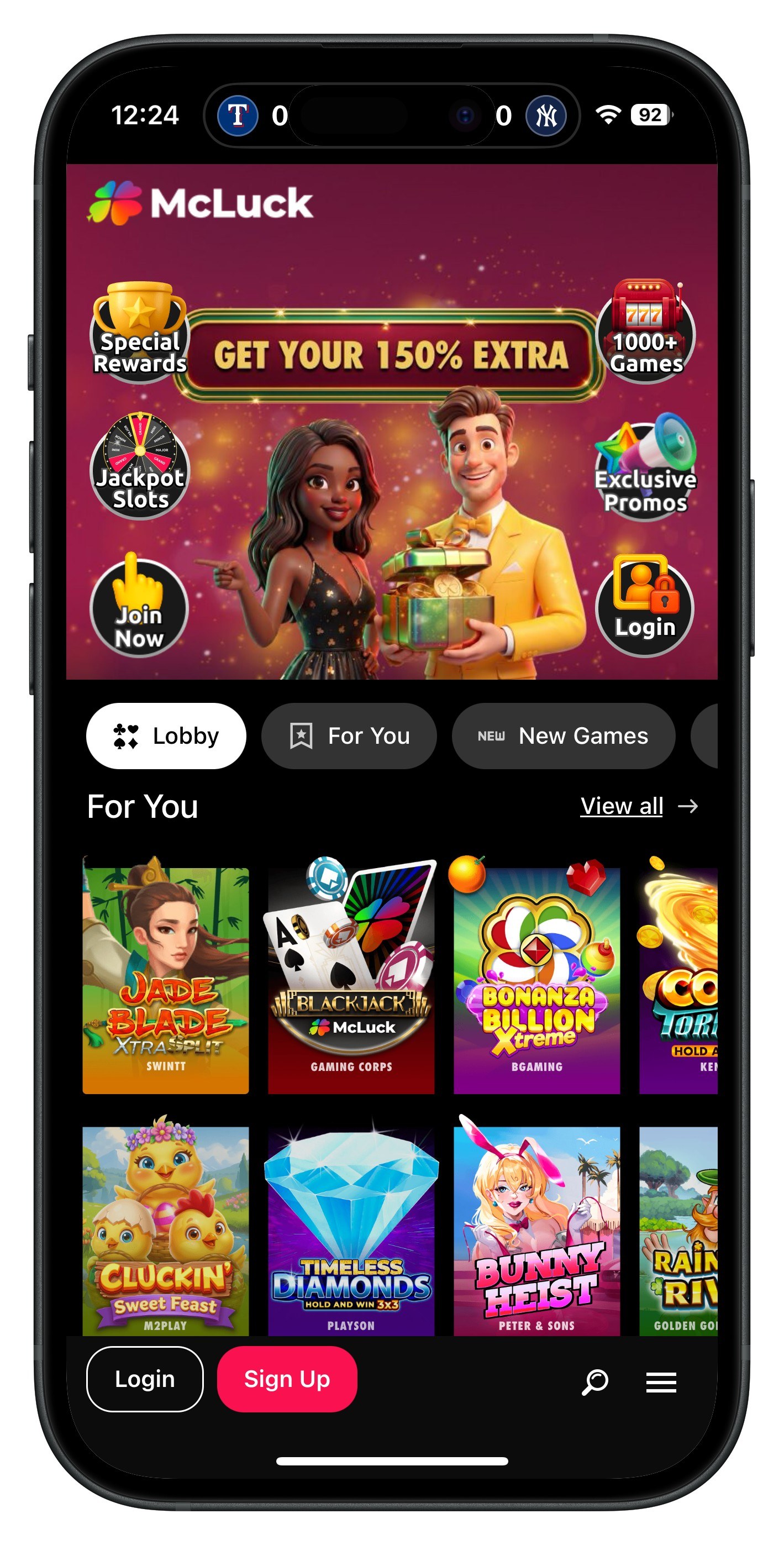 Mcluck App Home