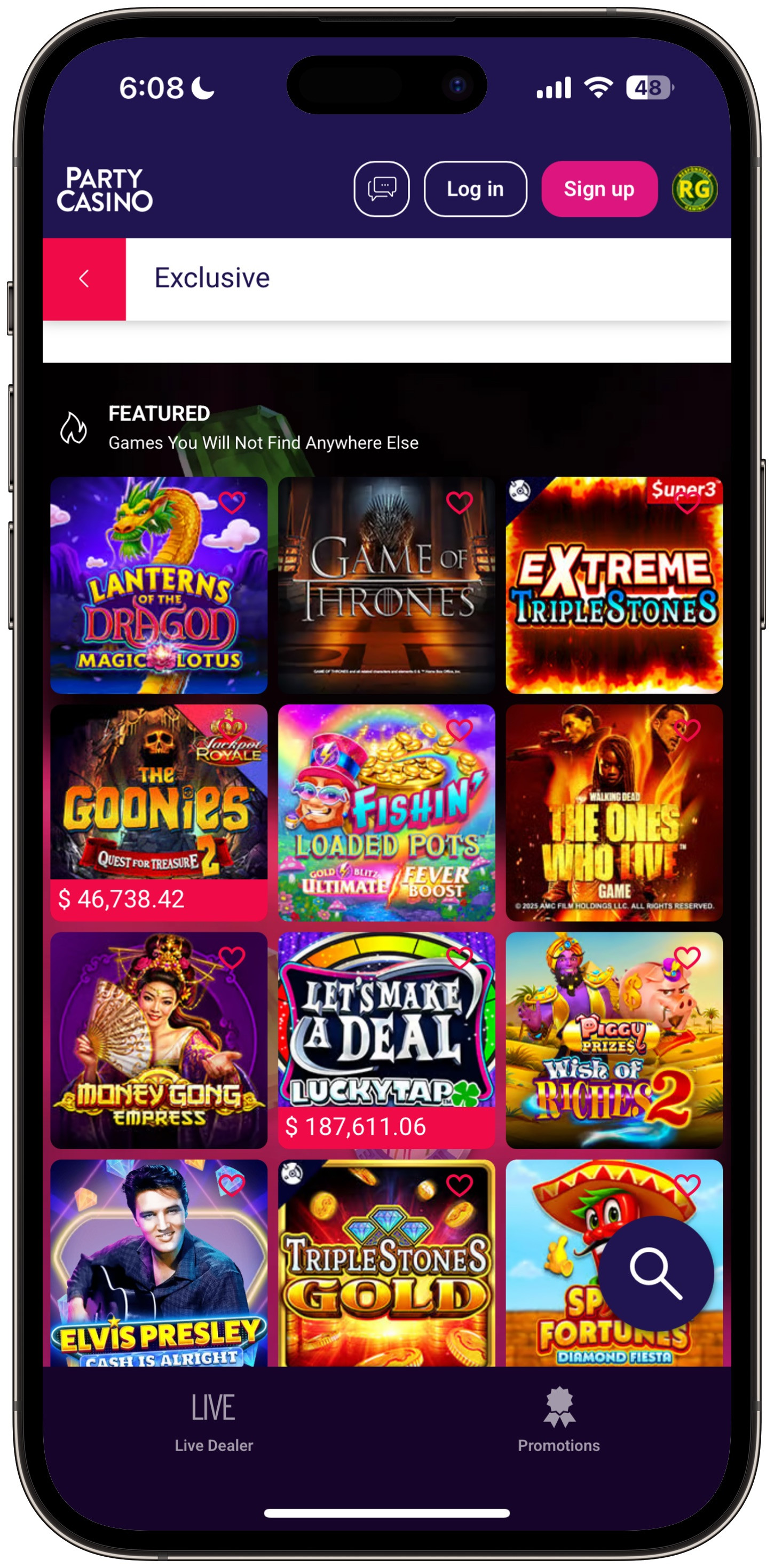 Party Casino Exclusives