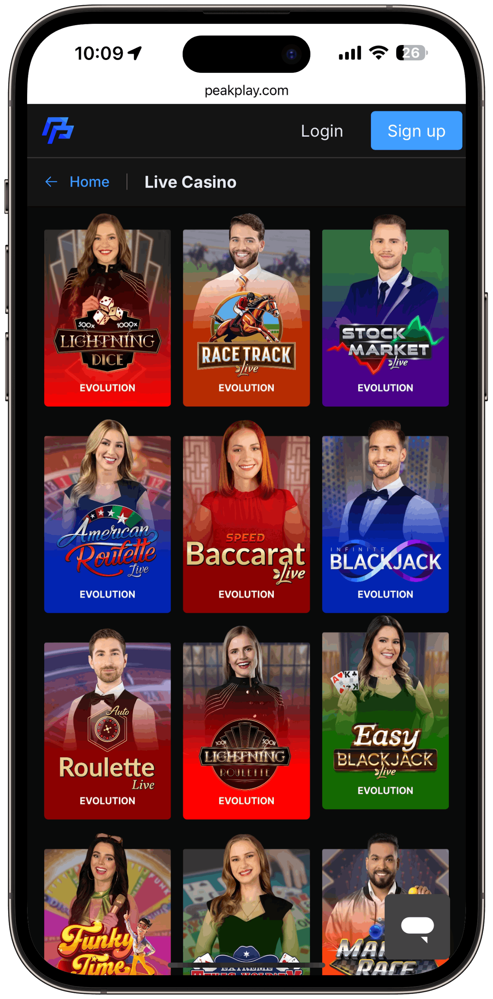 Peakplay Live Casino