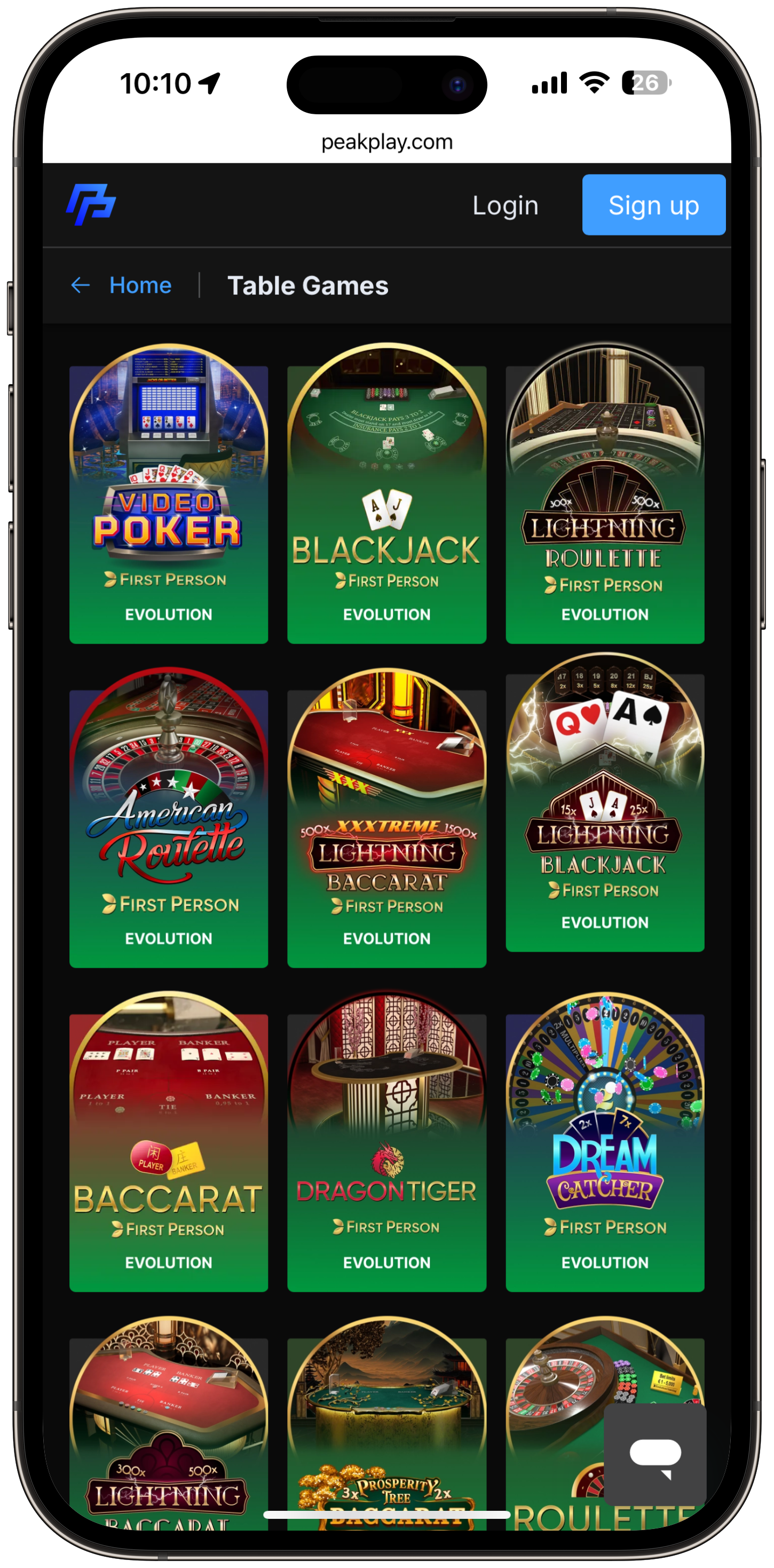 Peakplay Table Games