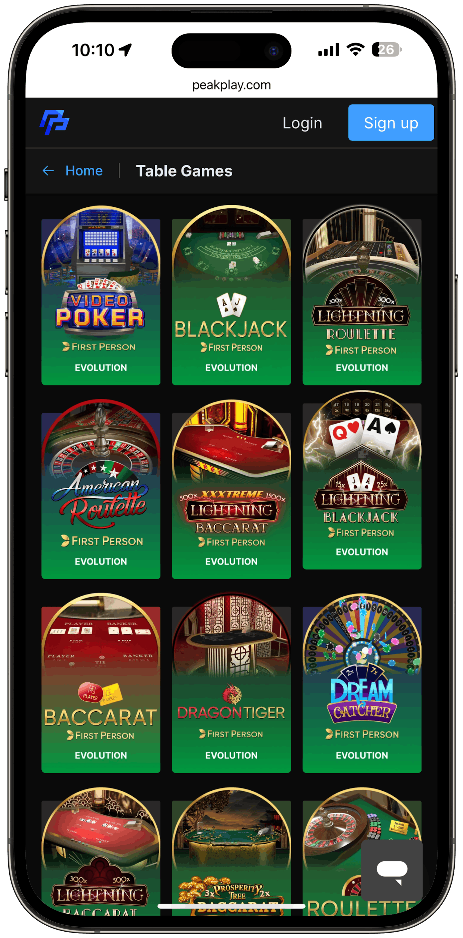 Peakplay Table Games