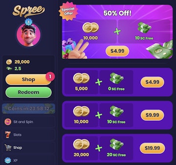 Spree Casino Coin Bundles