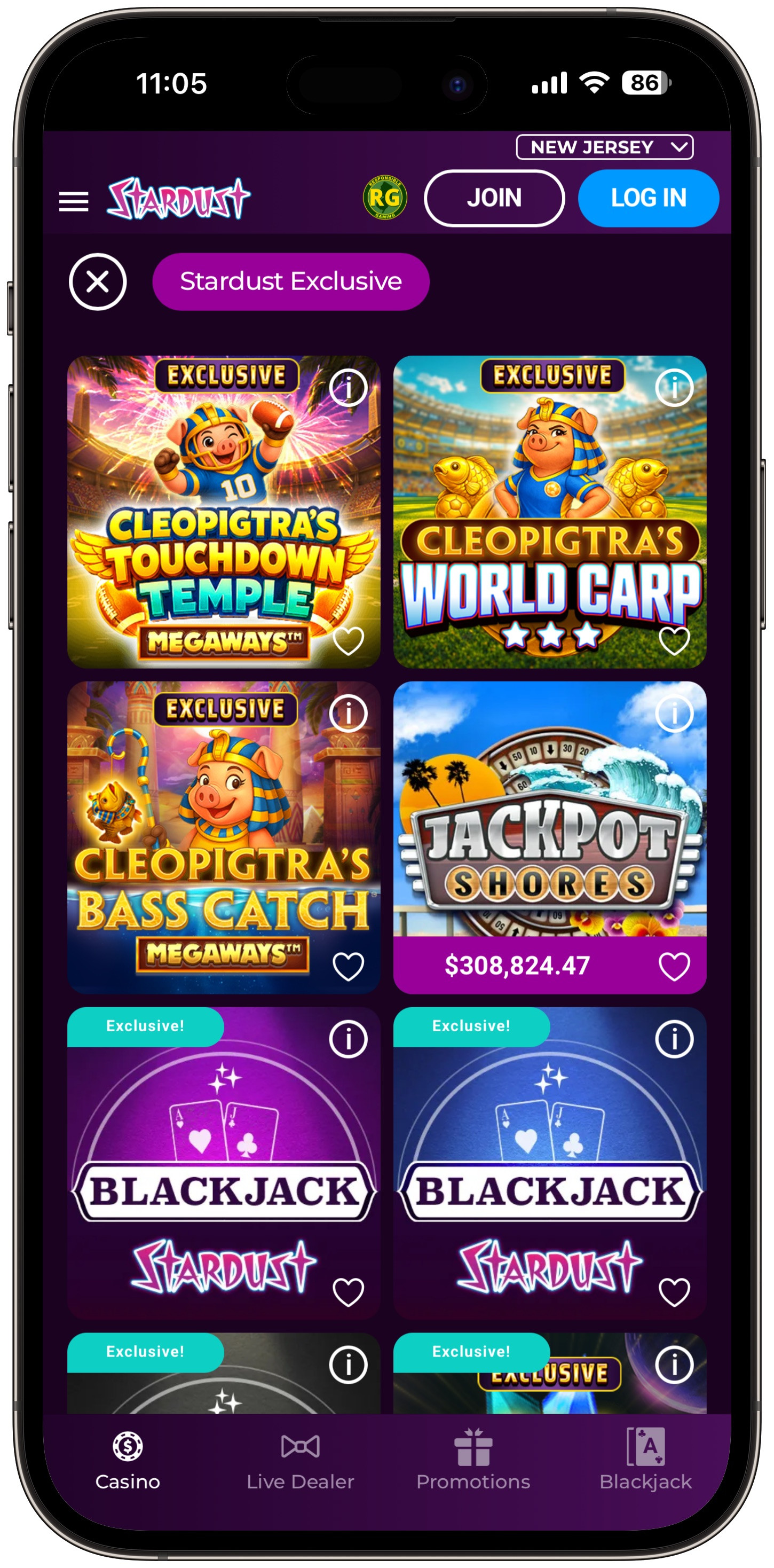 Stardust Casino Exclusive Games