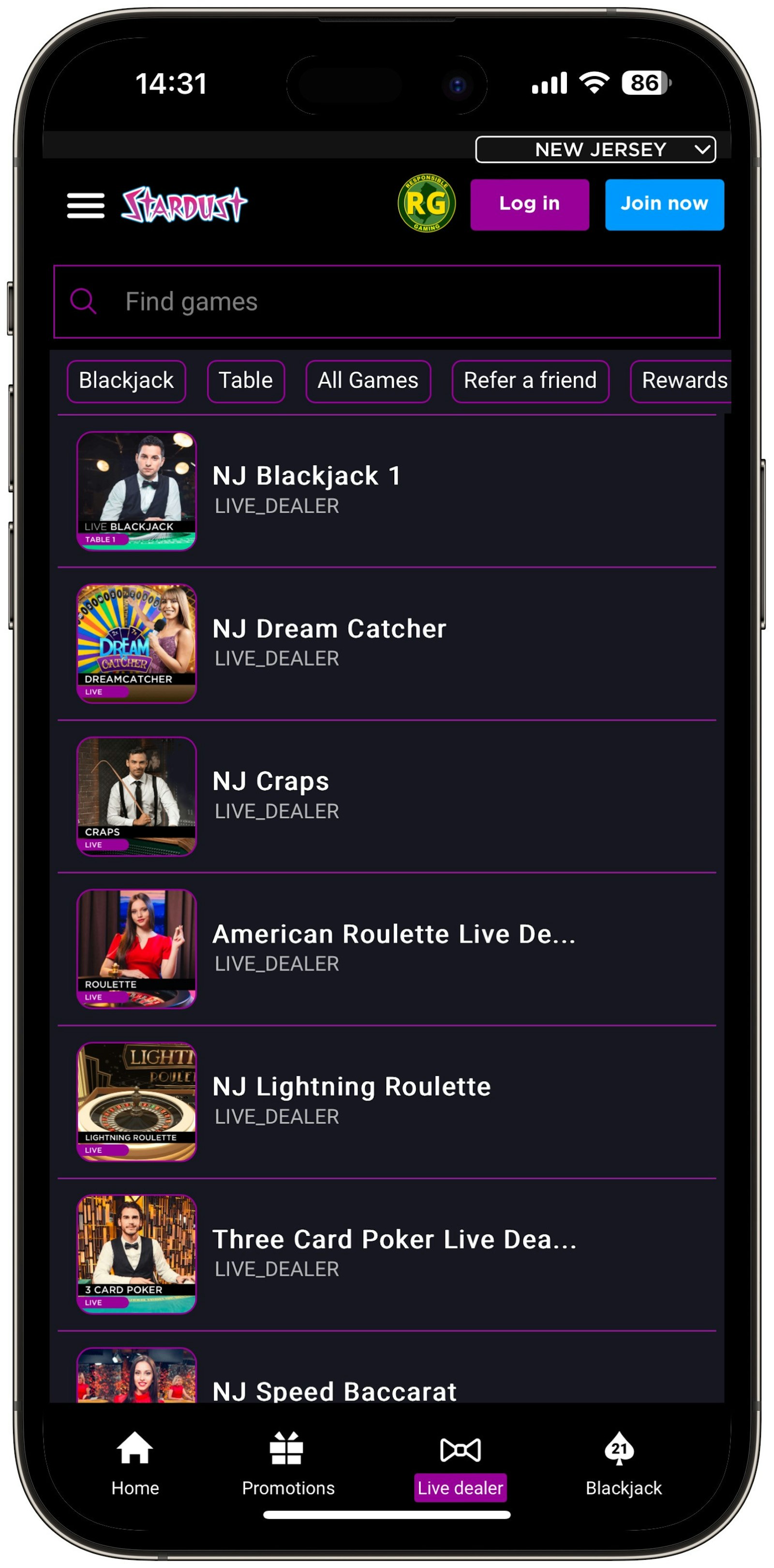 Stardust Casino Live Dealer