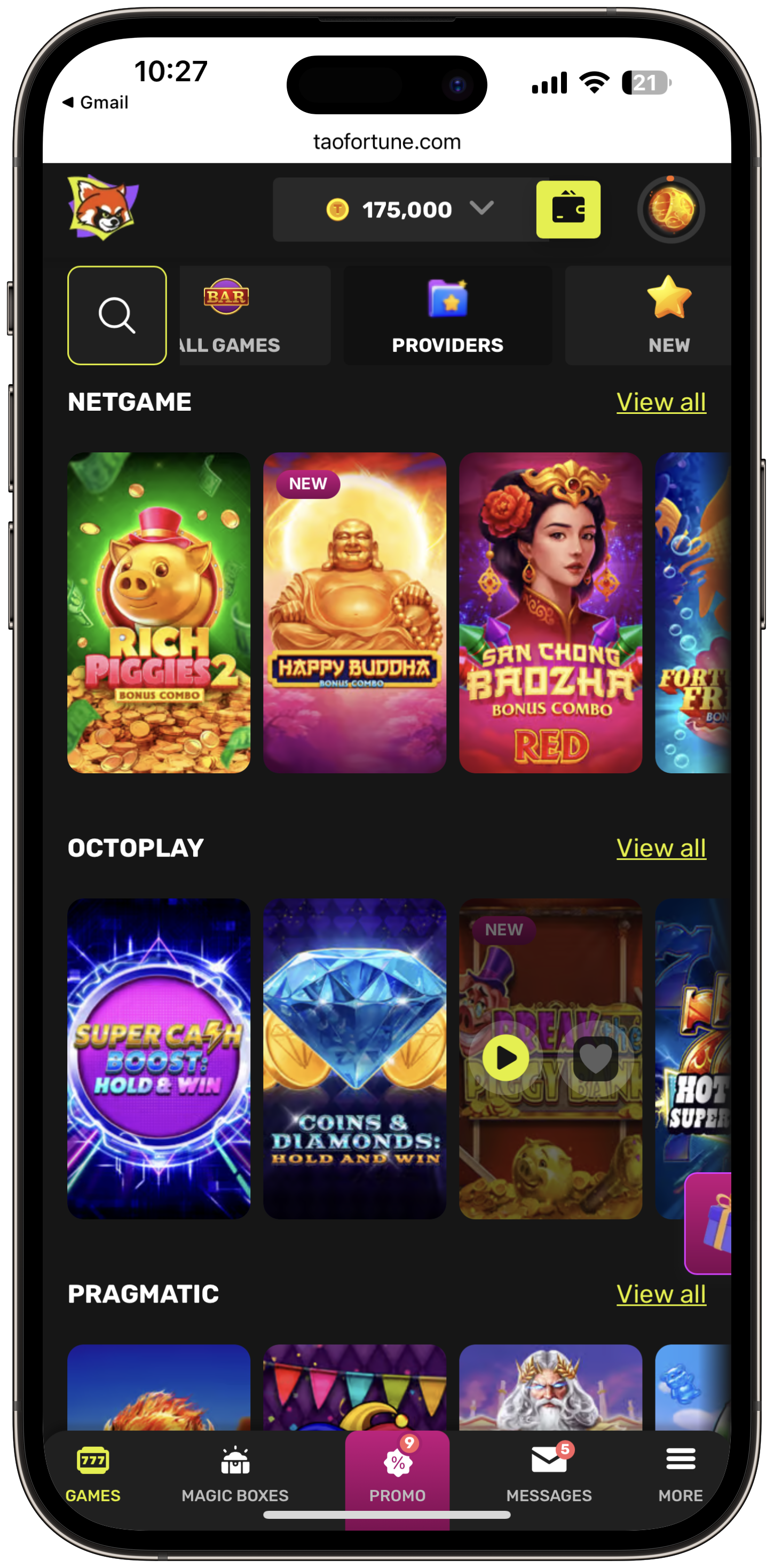 Taofortune Game Providers