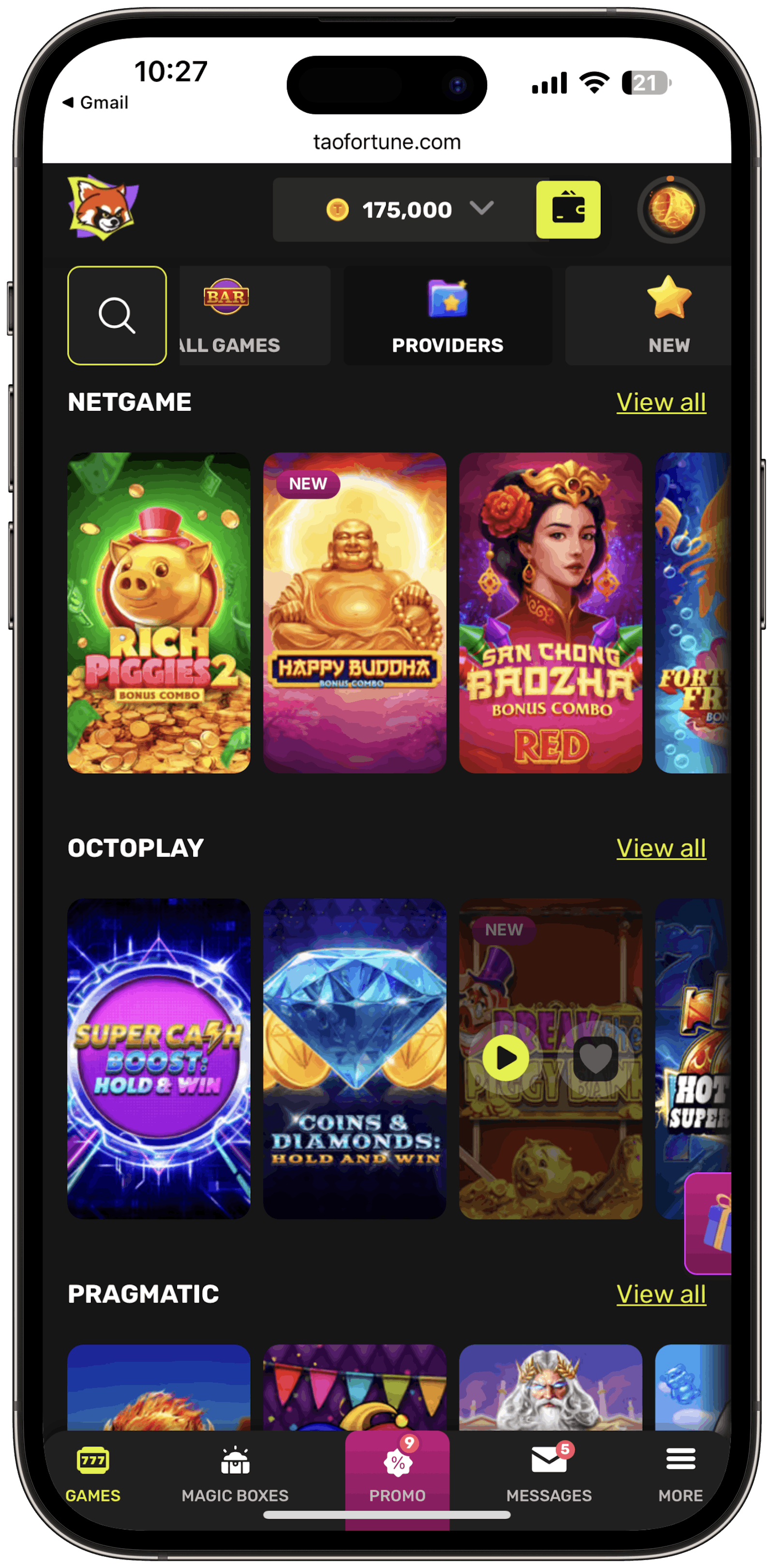 Taofortune Game Providers