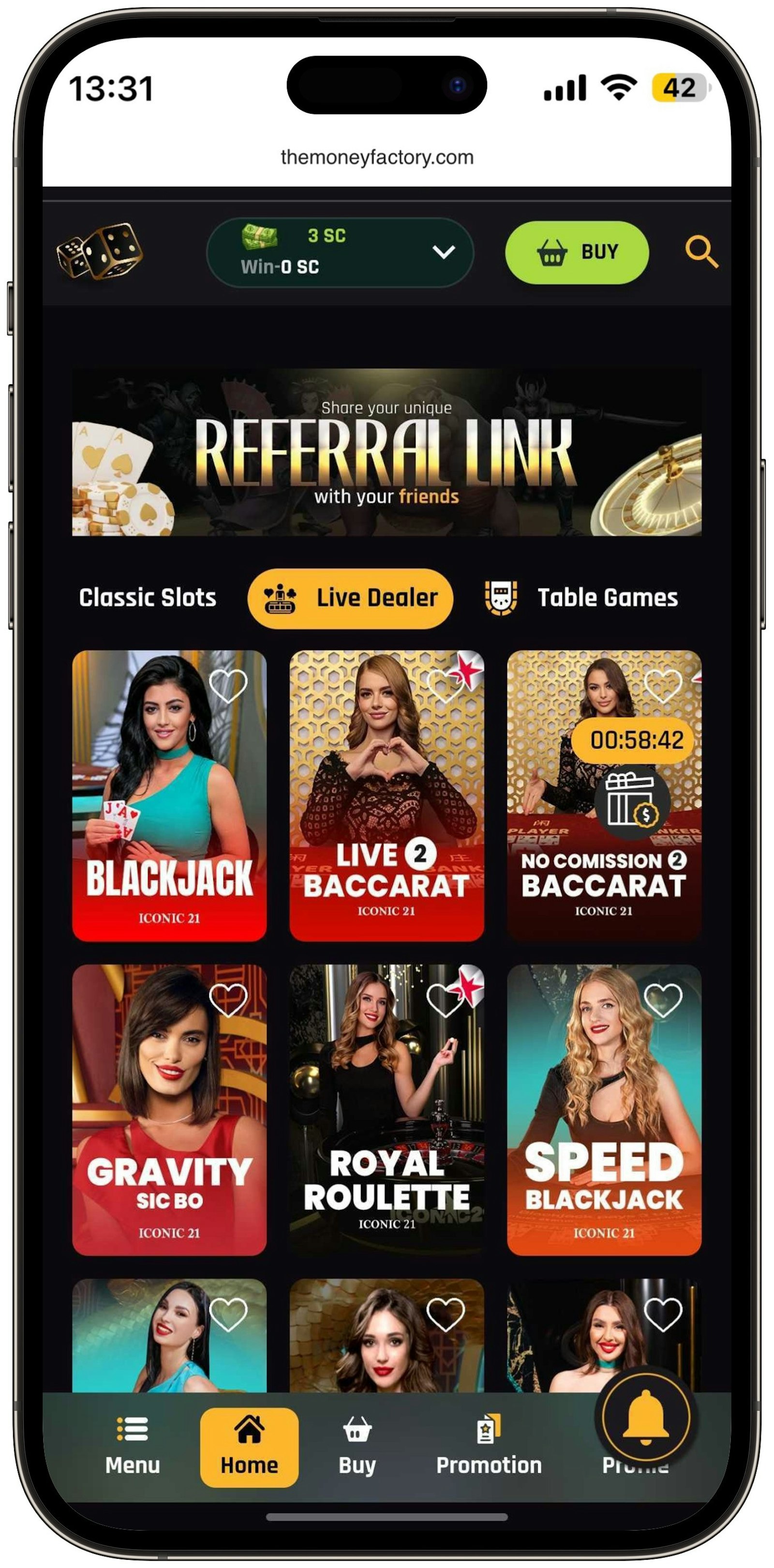 The Money Facotry Live Dealer Games