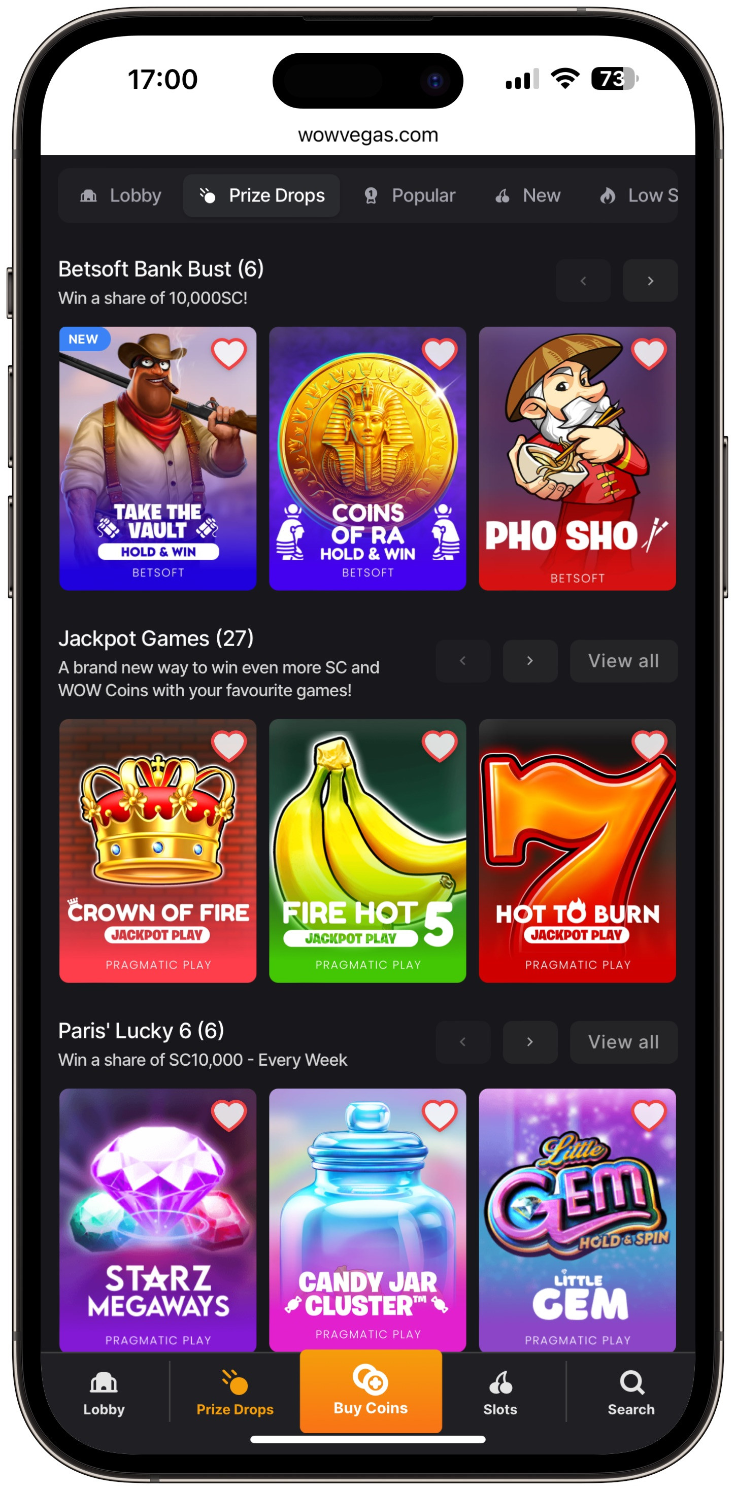 WOW Vegas Prize Drops