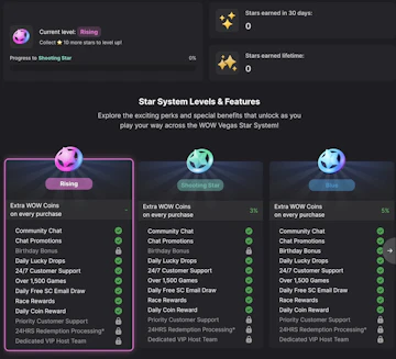 WOW Vegas Star System Screenshot