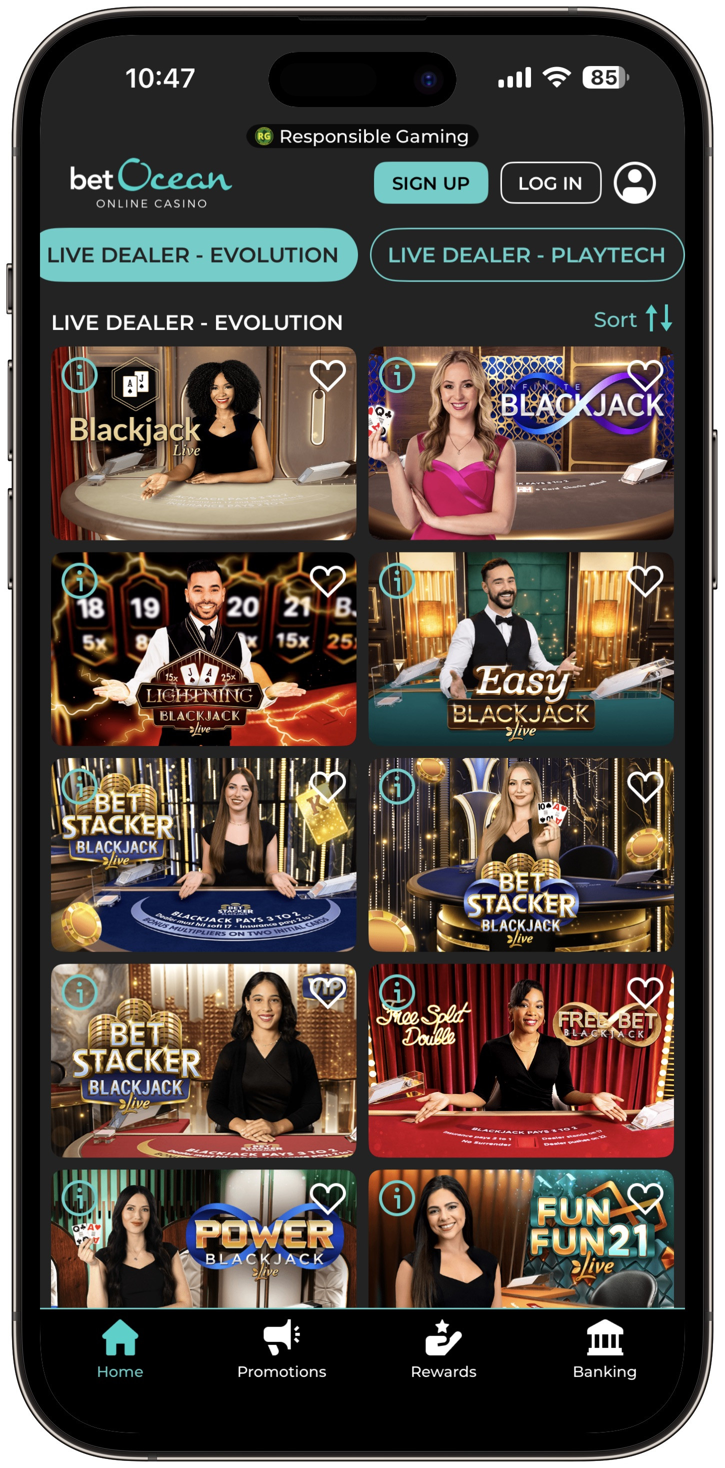 betOcean Online Casino Live Dealers