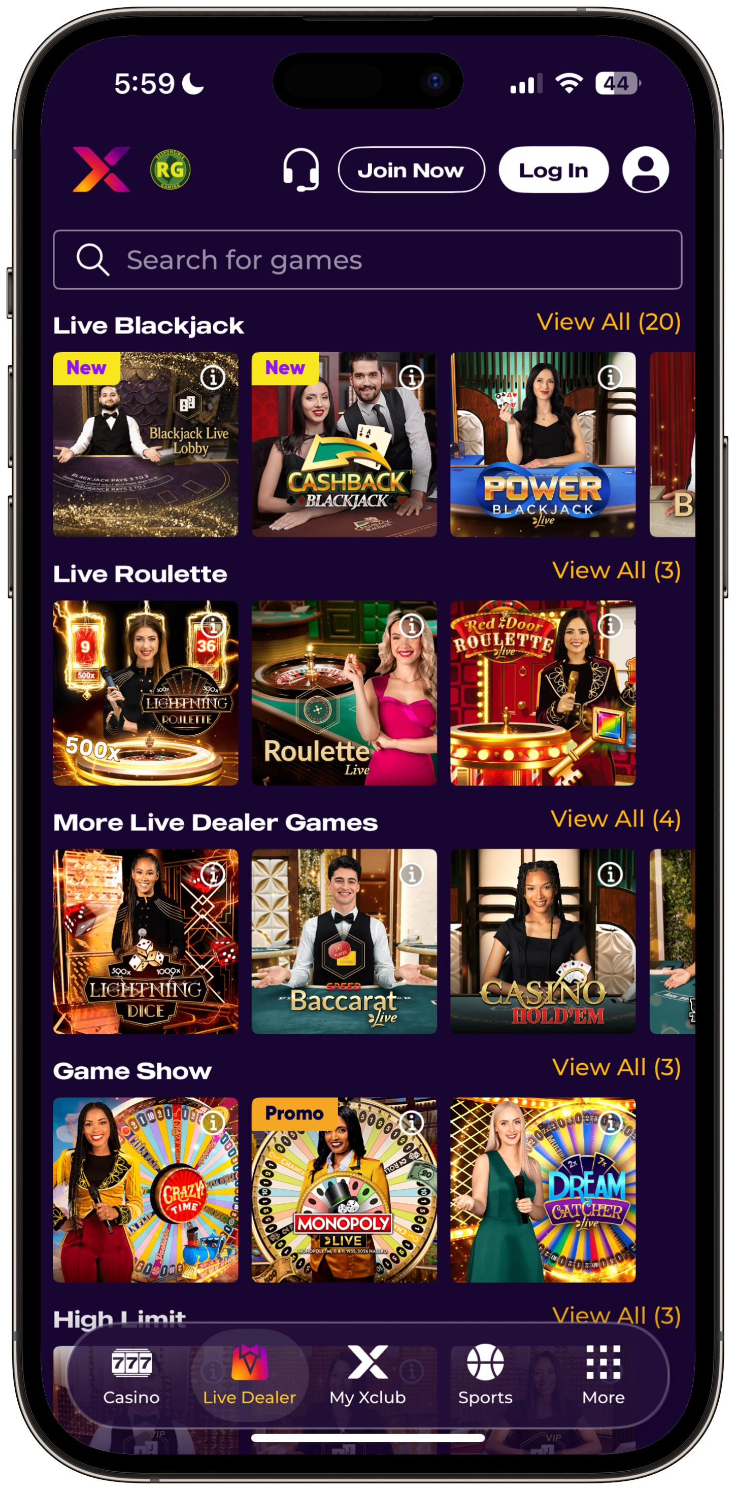 betPARX Casino Live Dealers