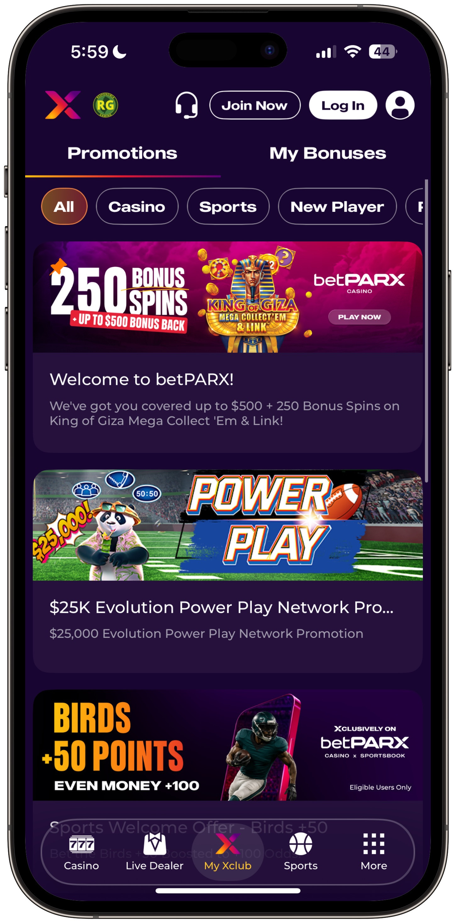 betPARX Casino Xclub