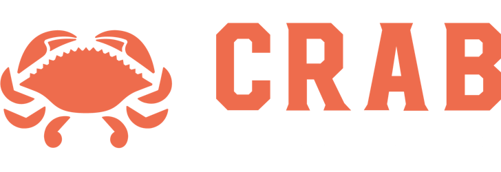 Crab sports logo transparent white
