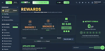 Acebet Rewards Page Desktop