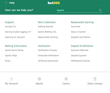 Bet365 Casino Help Center