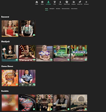 Bet365 Casino Live Dealer Games Desktop