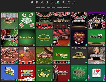 Bet365 Casino Table Games Desktop
