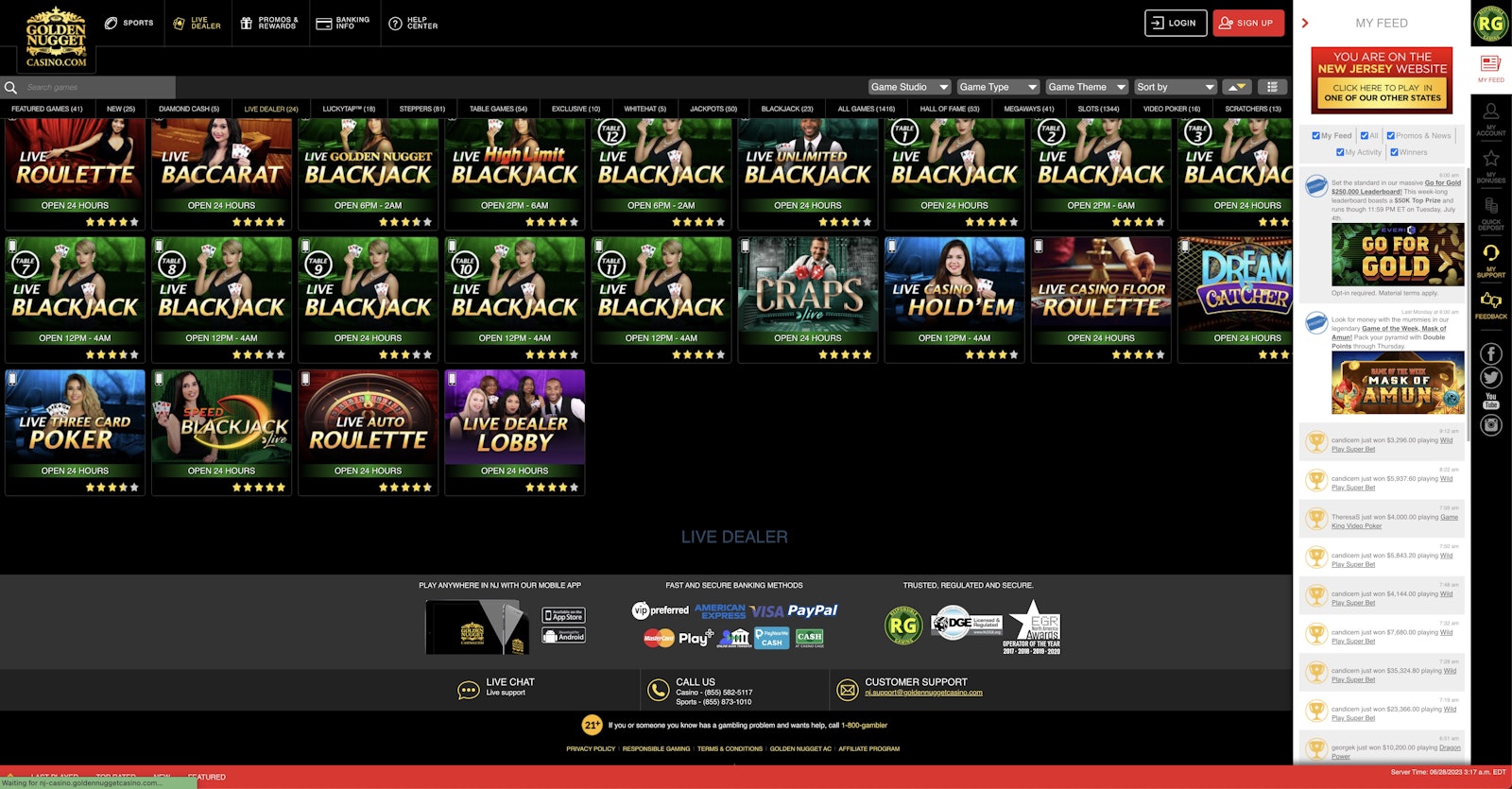 Golden Nugget Live Dealer