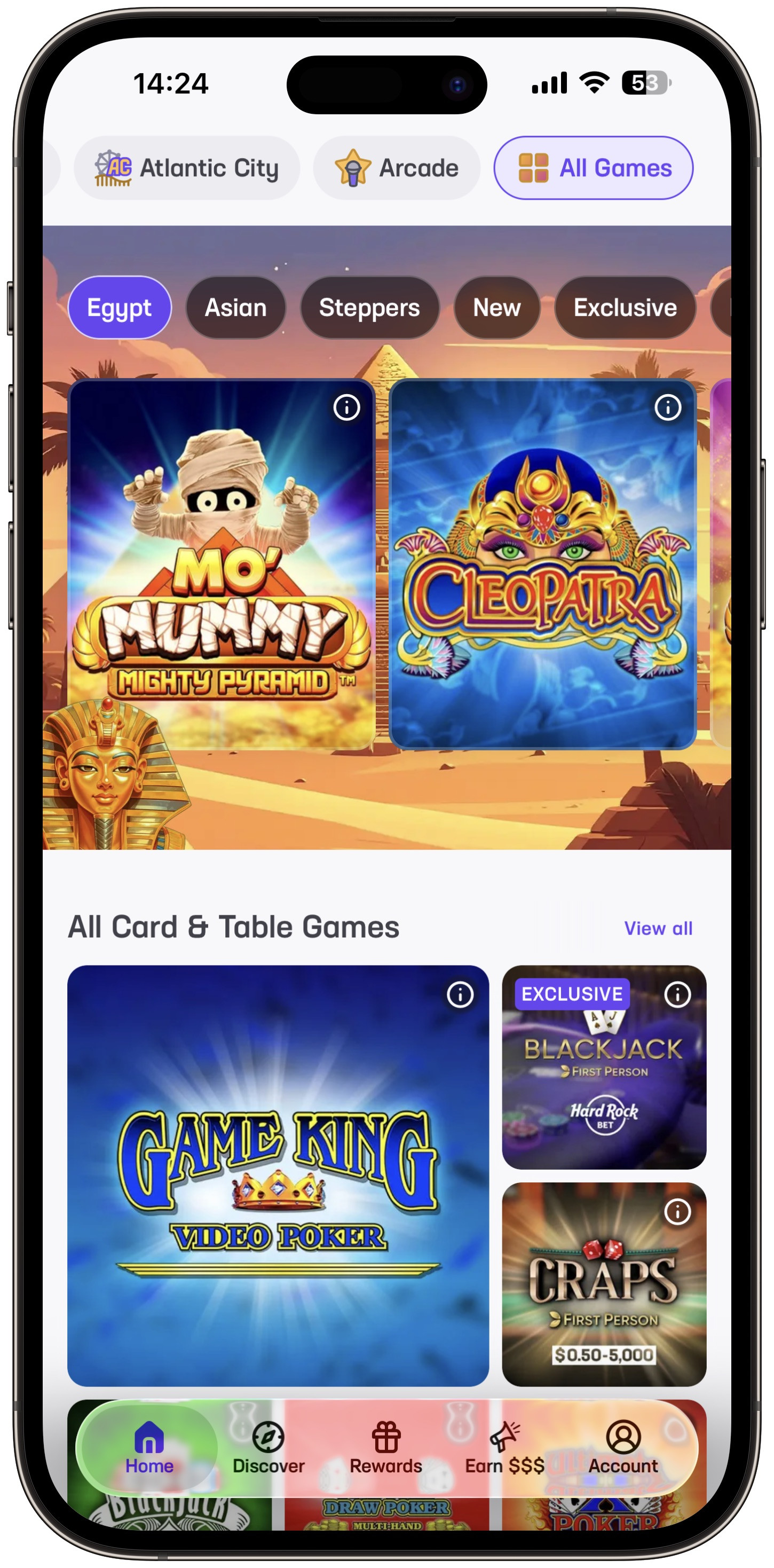 Hard Rock Bet Casino NJ Games