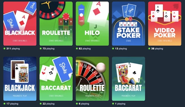 Stake US Casino Table Games